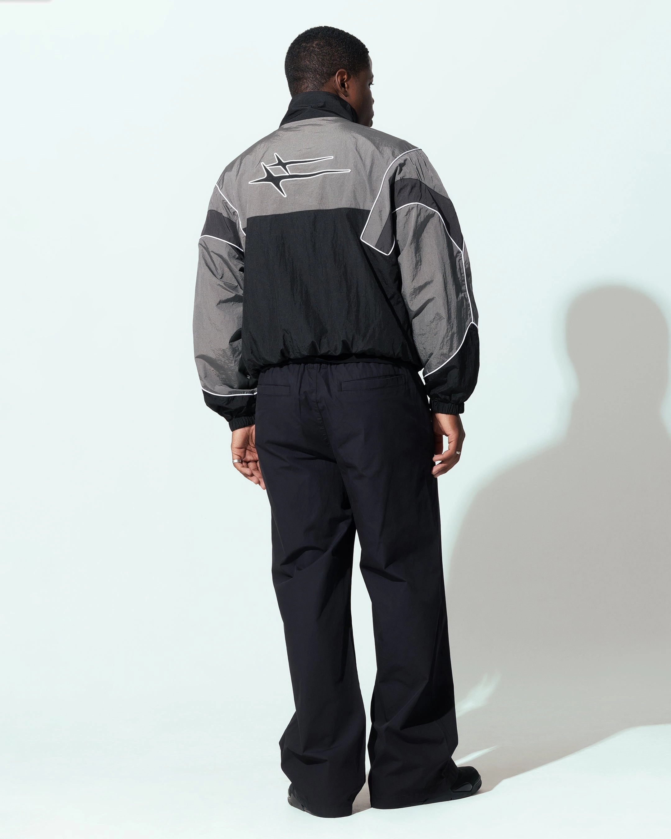 Zippered Closure Loiter Axel Track Jacket Black/Grey