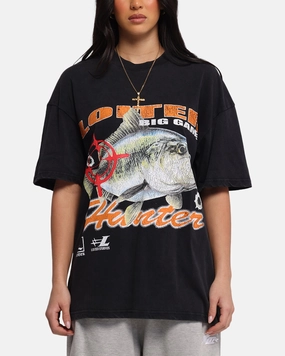 Easy-to-Match Smart Layering Loiter Big Game T-Shirt Black Acidwash