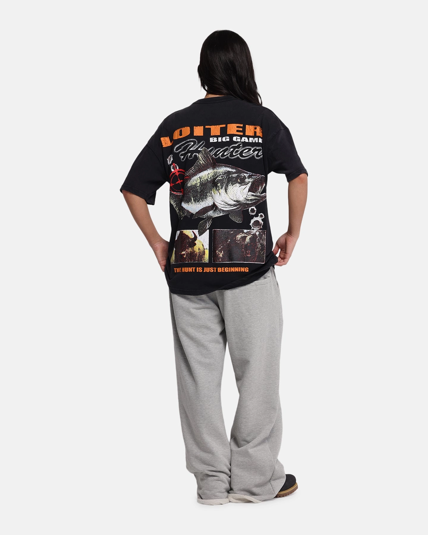 Loiter Big Game T-Shirt Black Acidwash TemperatureRegulating