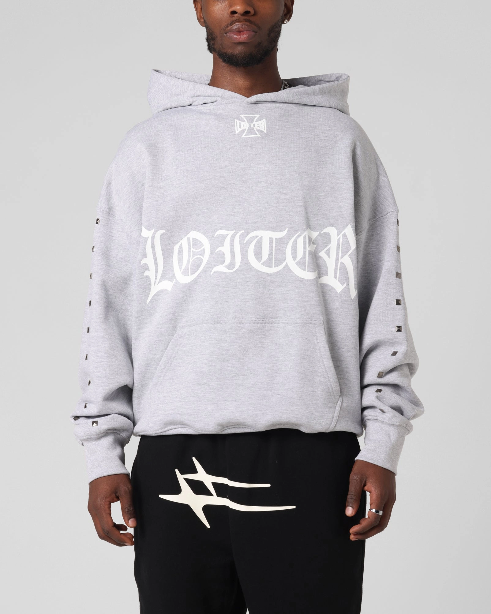 after sales service Athletic Inspired Cut Loiter Bike Hoodie Grey