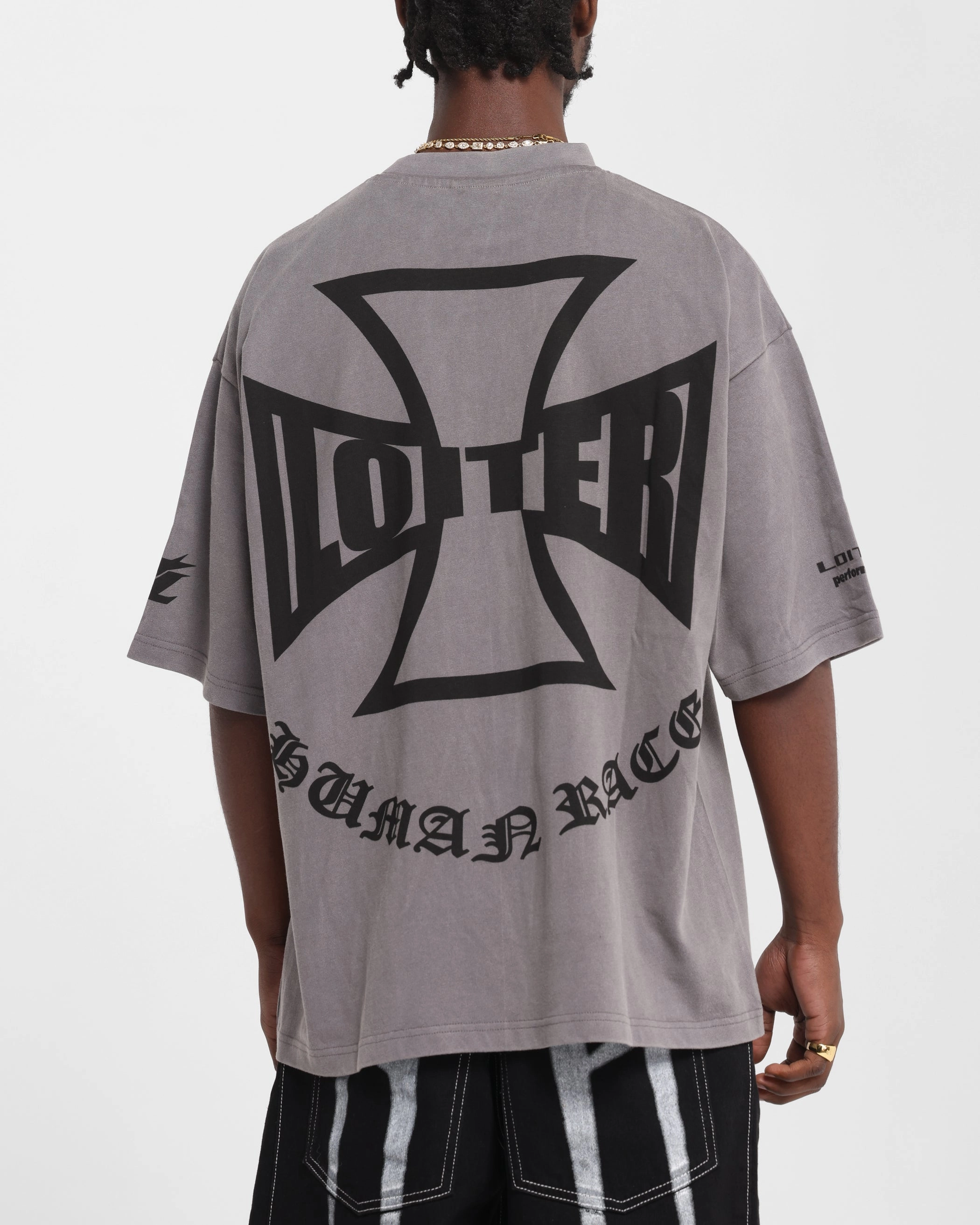 Loiter Biker Vintage T-Shirt Vintage Charcoal Versatile Wearable Light Fit Wear