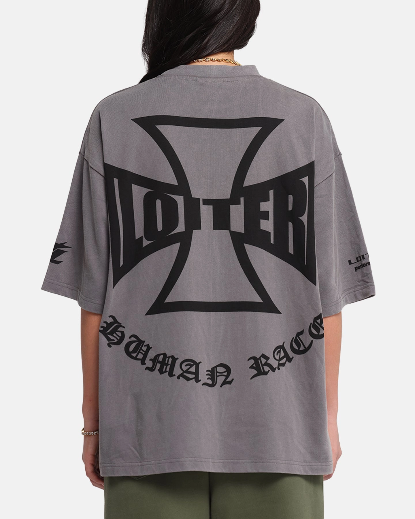 Classic Fit TaglessCollar Loiter Biker Vintage T-Shirt Vintage Charcoal