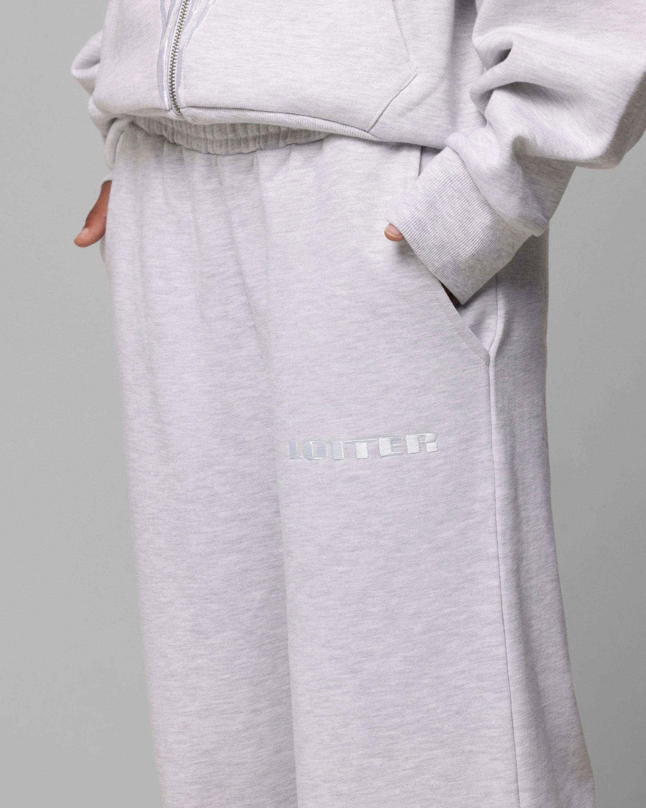 Light Reflective Details Loiter Blood Born Track Pants Grey Marle