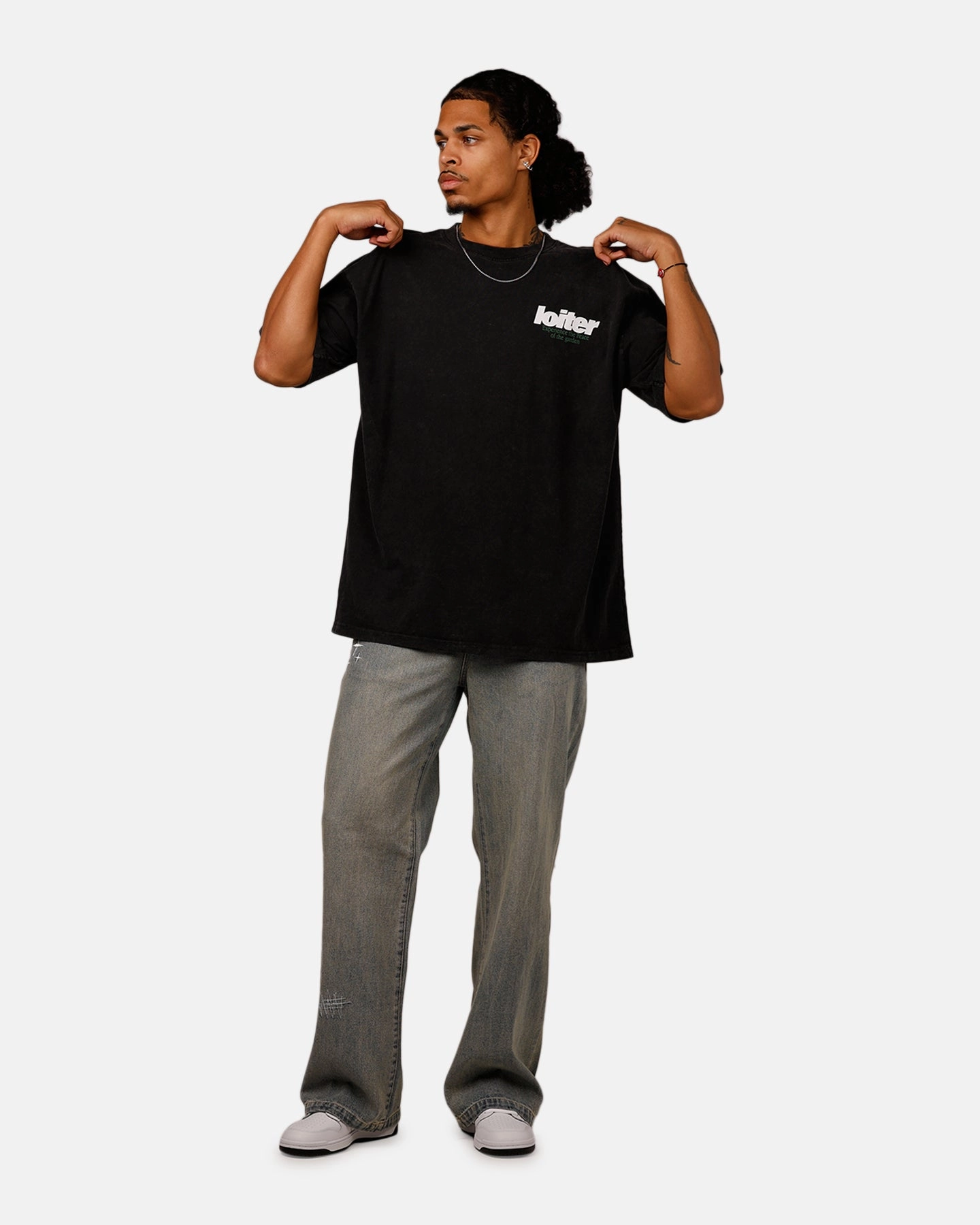 Loiter Bonsai T-Shirt Black Acidwash Regular fit normality Geometric Pattern