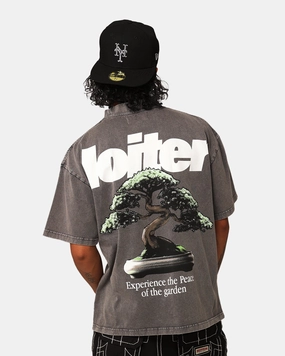 Loiter Bonsai T-Shirt Charcoal Heathered Texture LayeredHemDetails