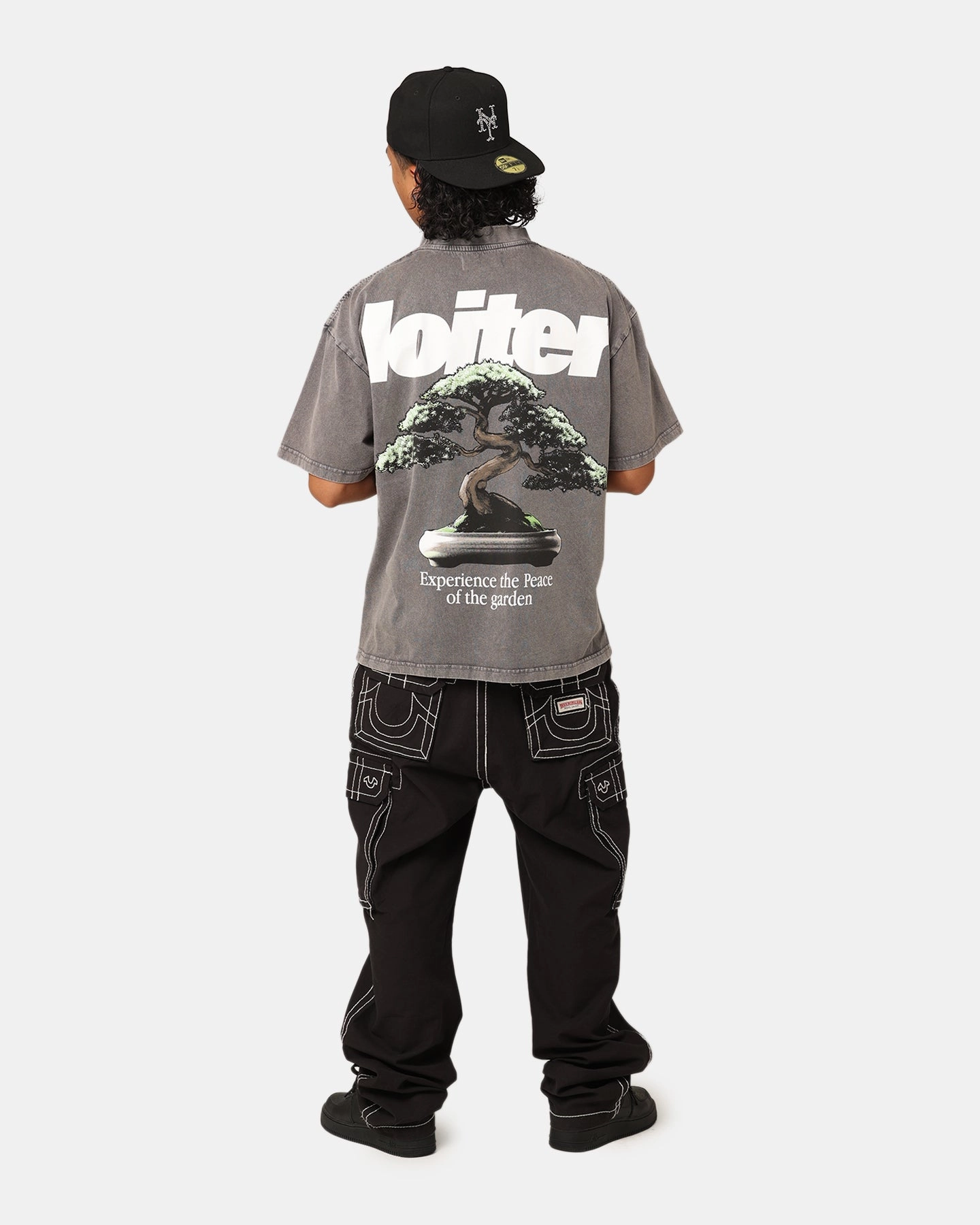 Prom Reversible Design Concept Loiter Bonsai T-Shirt Charcoal