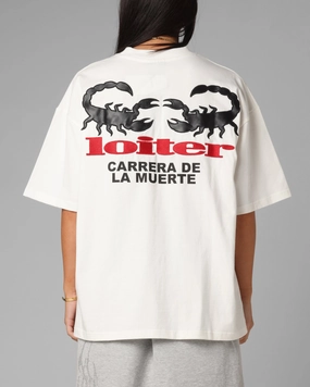 adults' Loiter Bullrush Premium T-Shirt Off White