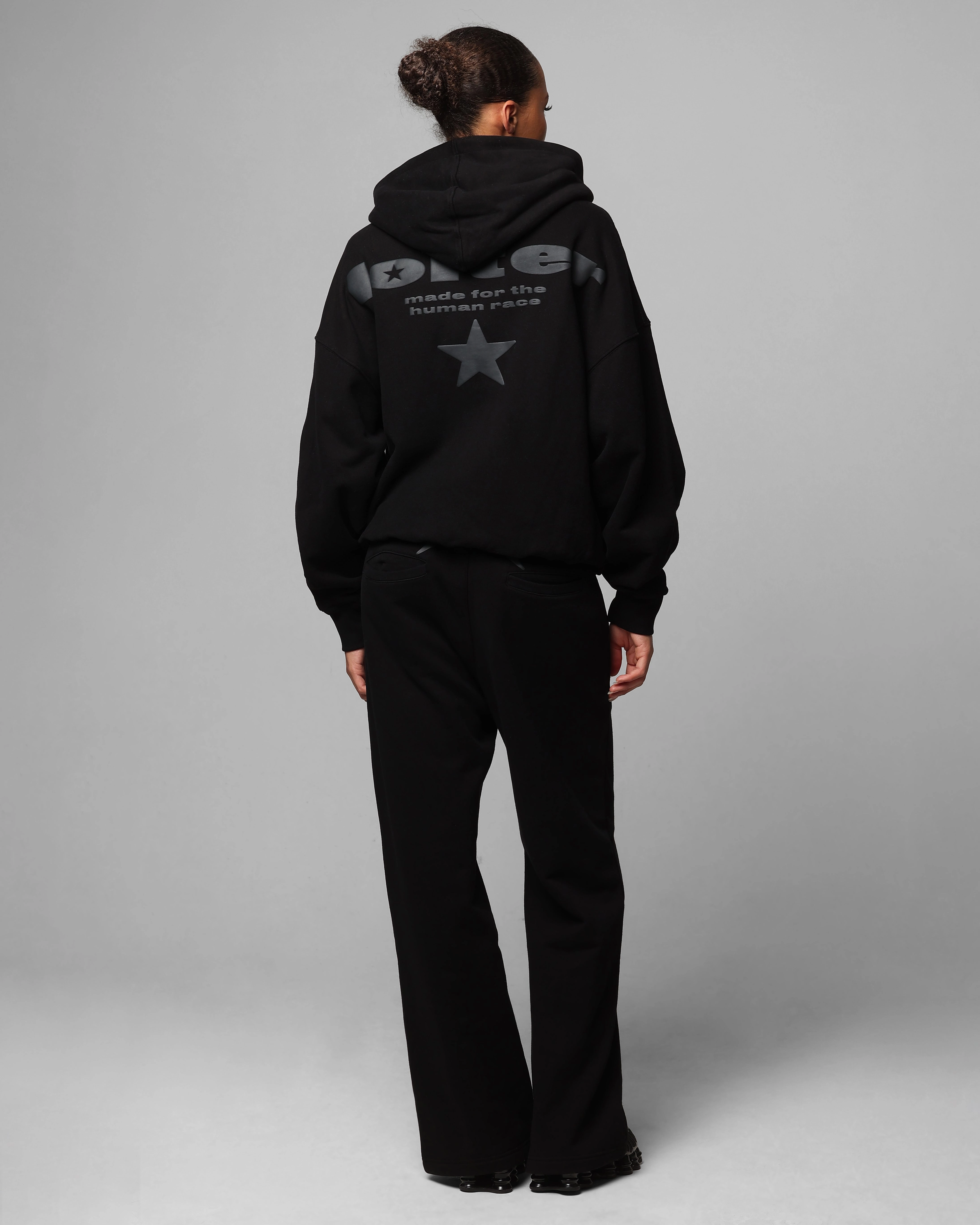 Loiter Celestial Full Zip Hoodie Black Softshell Outer Layer Anti Slip Shoulder Pads