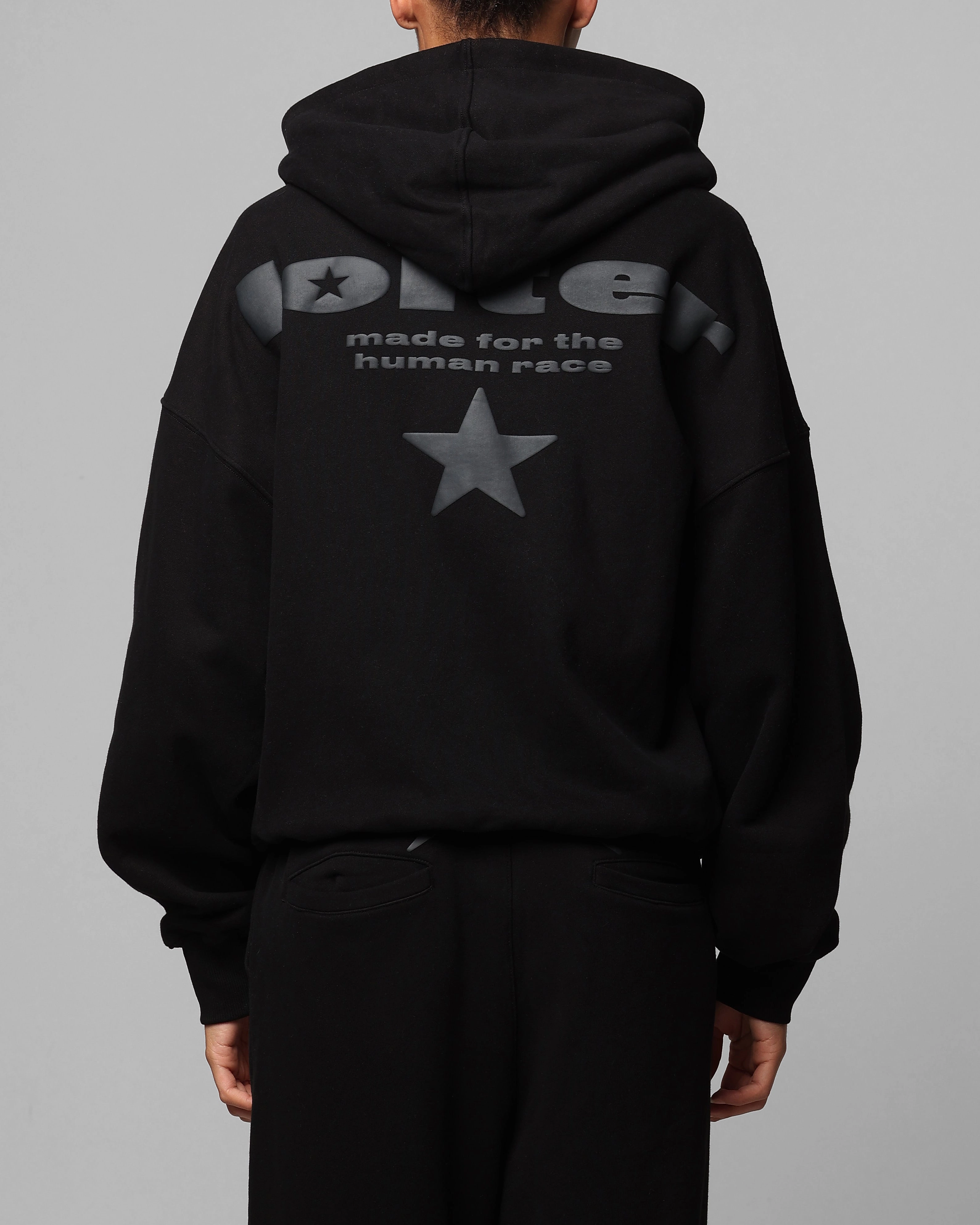Casual Comfort Loiter Celestial Full Zip Hoodie Black