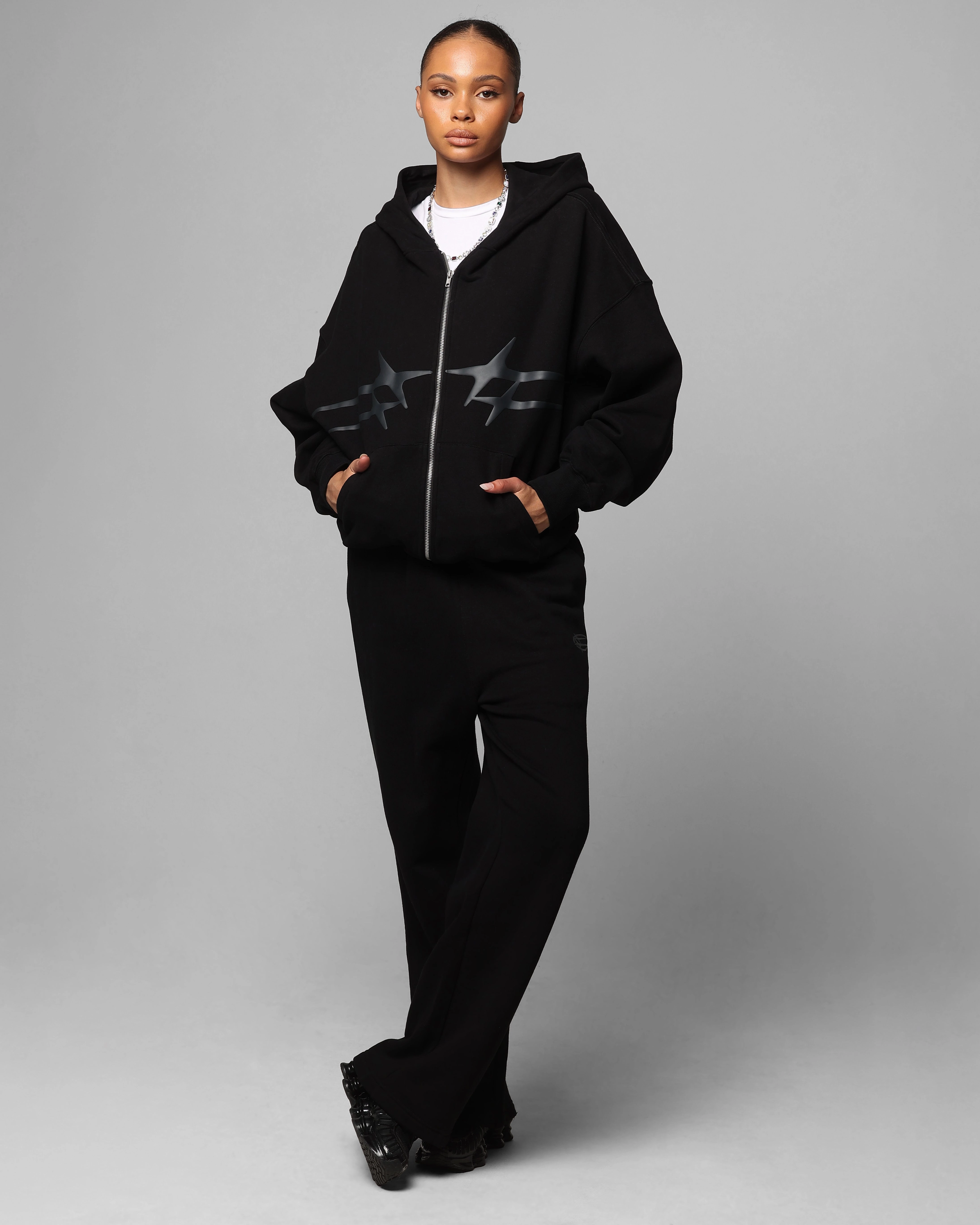 Trust Loiter Celestial Full Zip Hoodie Black