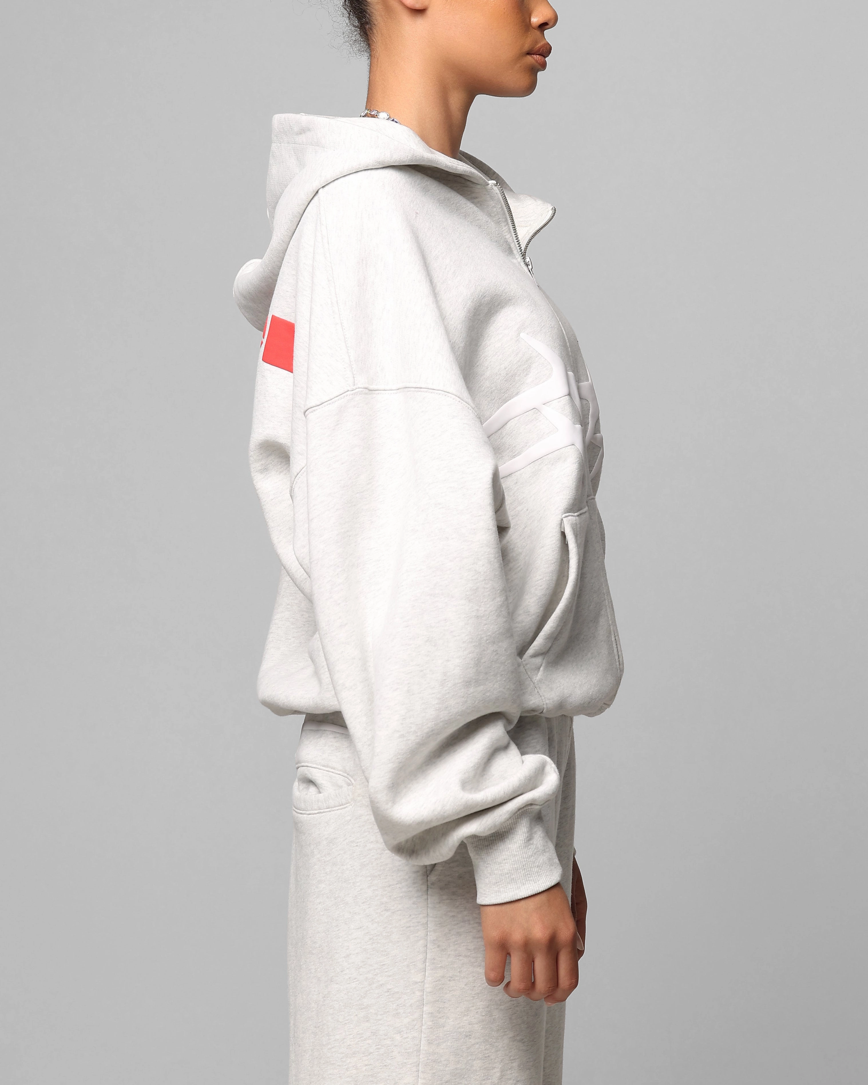 Loiter Celestial Full Zip Hoodie Light Grey Marl popular in Asia