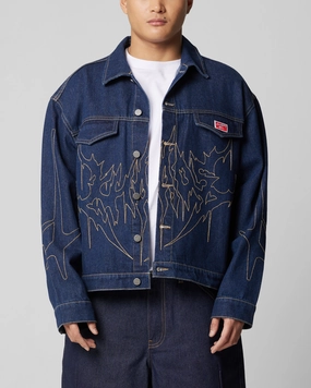 Classic Comfort Reinforced Stress Points Loiter Chaos Denim Jacket Indigo