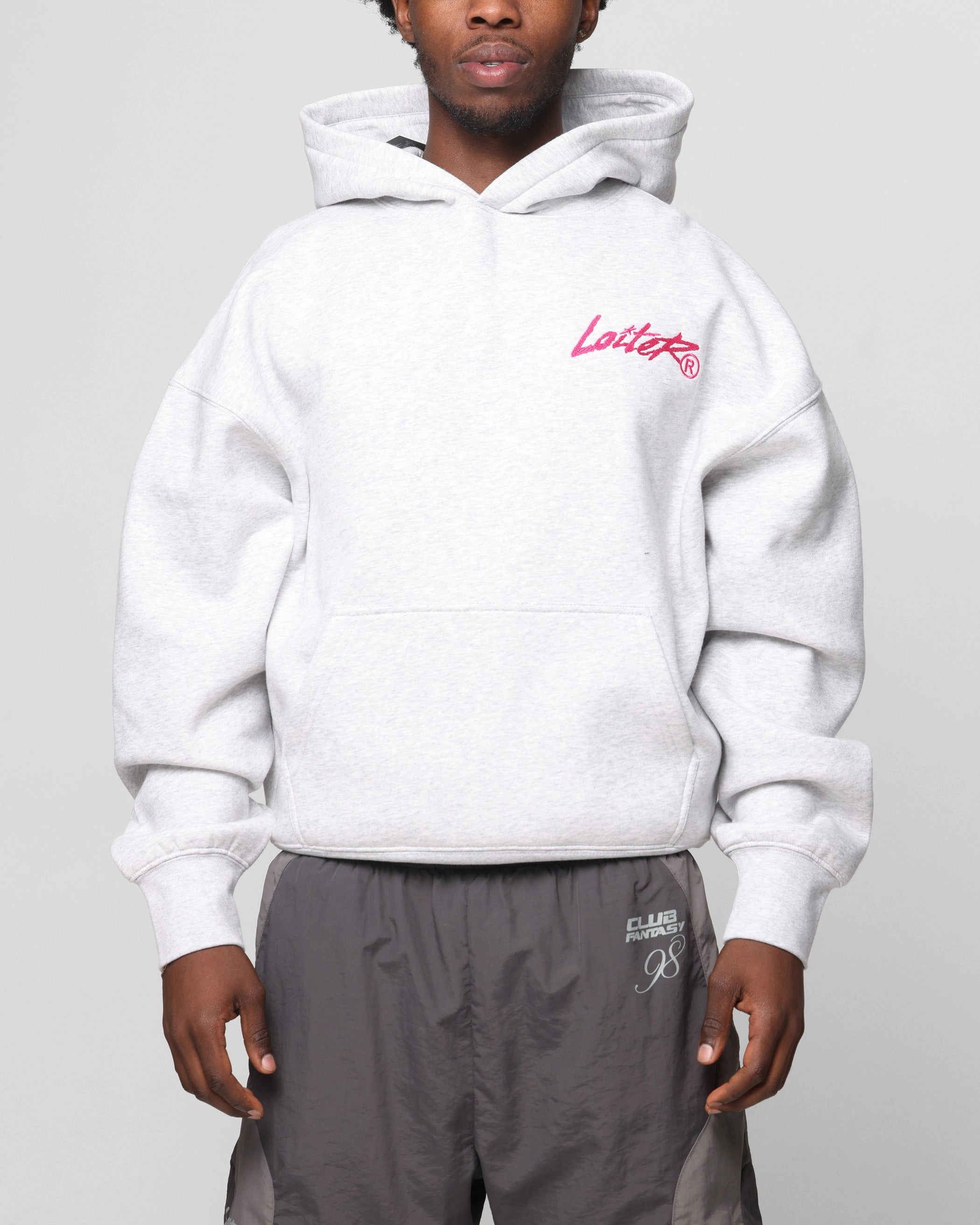 High Stretch high - strength structure Loiter Chenille Premium Hoodie Grey Marle