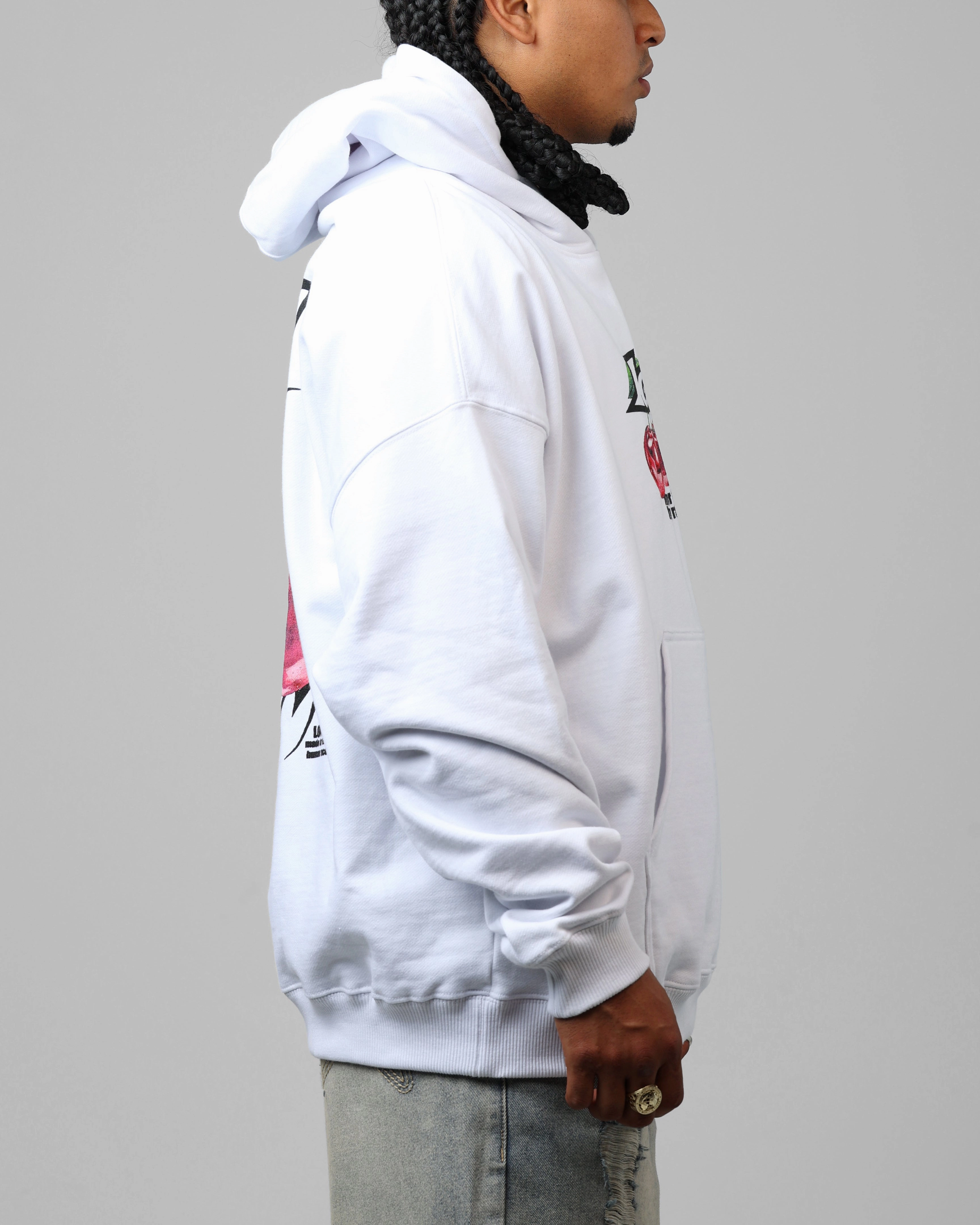 dry-cleanable Convertible Design Loiter Cherry Pick Hoodie White