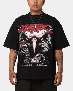 Loiter Choppa Season Vintage T-Shirt Black Eco friendly materials