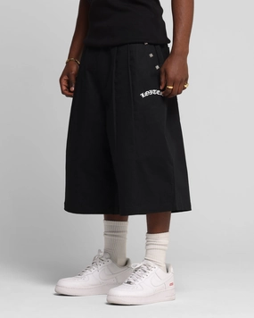 Loiter Chopper Baggy Shorts Black No Slip Waistband Stretch Fit
