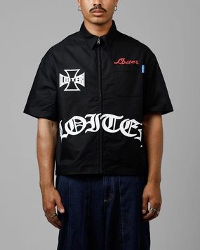 Classy Detail Loiter Chopper Work Shirt Black