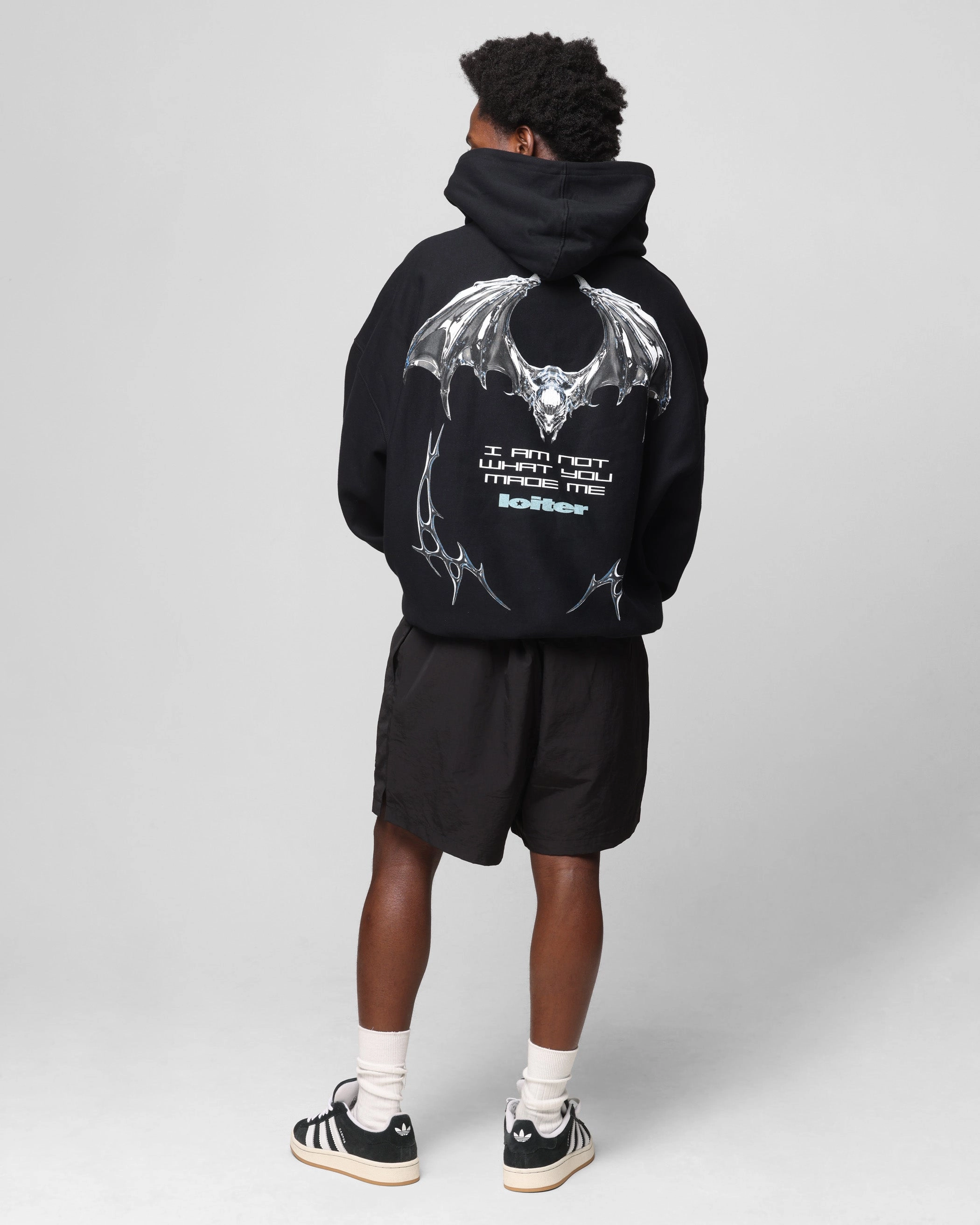 Foldable Collar release Loiter Chrome Deceiver Hoodie Black