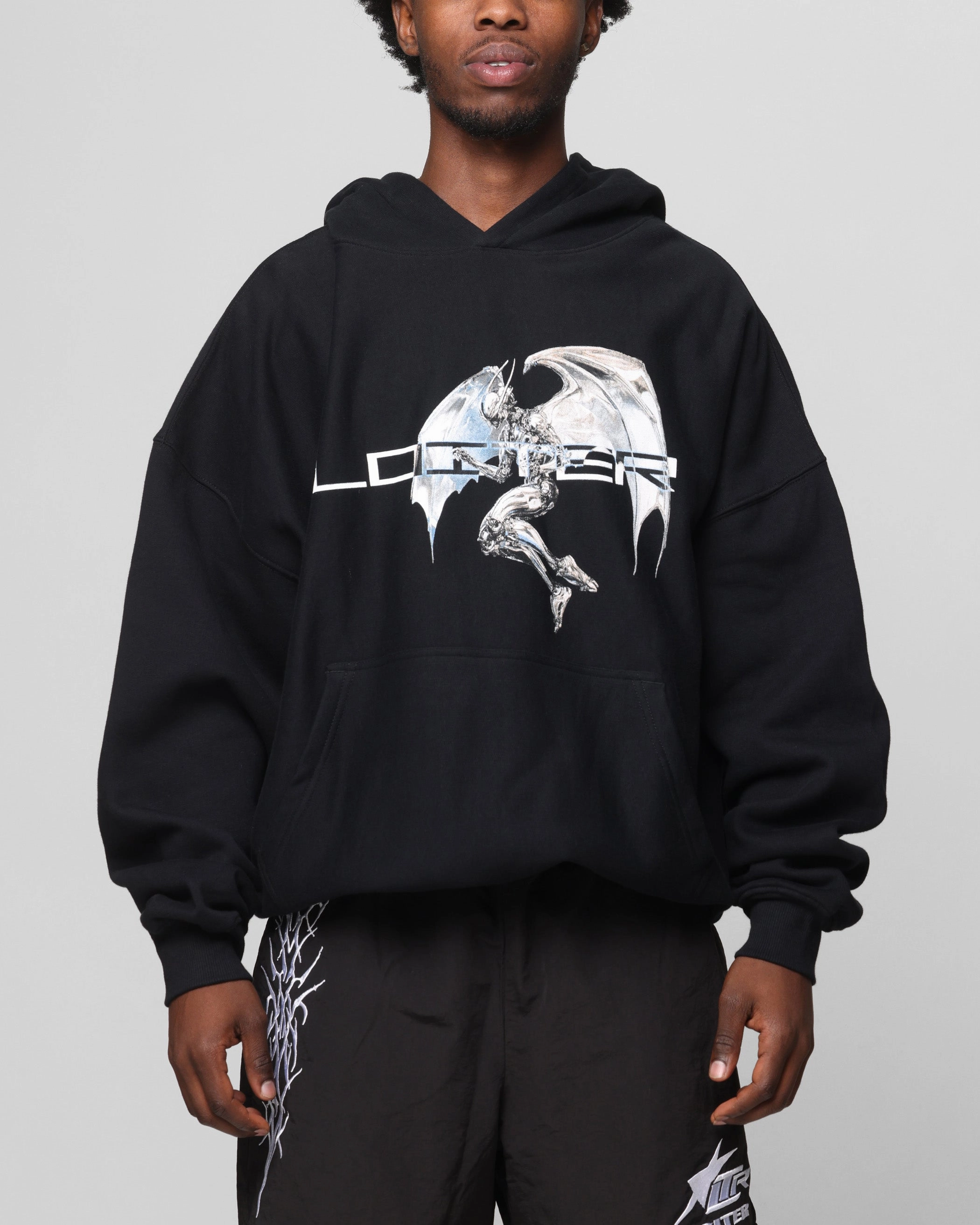 snowy Loiter Chrome Deceiver Hoodie Black