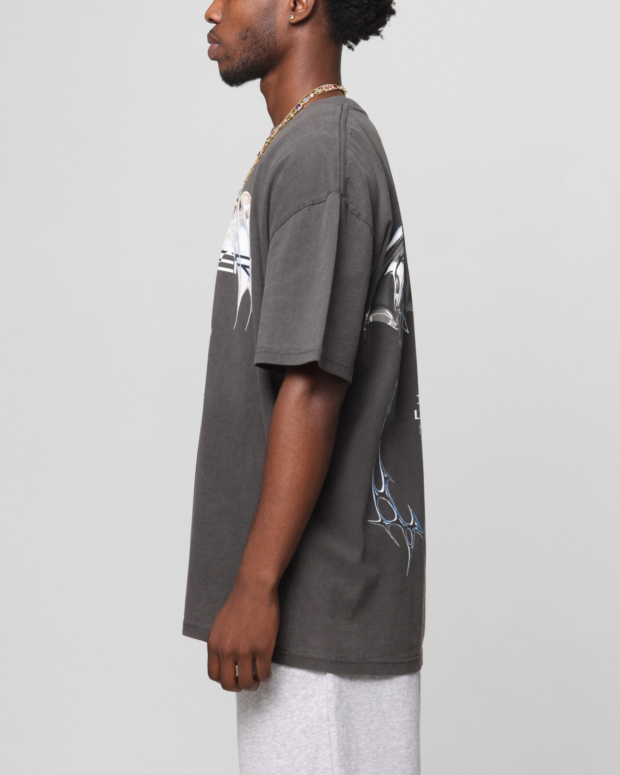 Loiter Chrome Deceiver T-Shirt Black Wash Stylish Layer Look