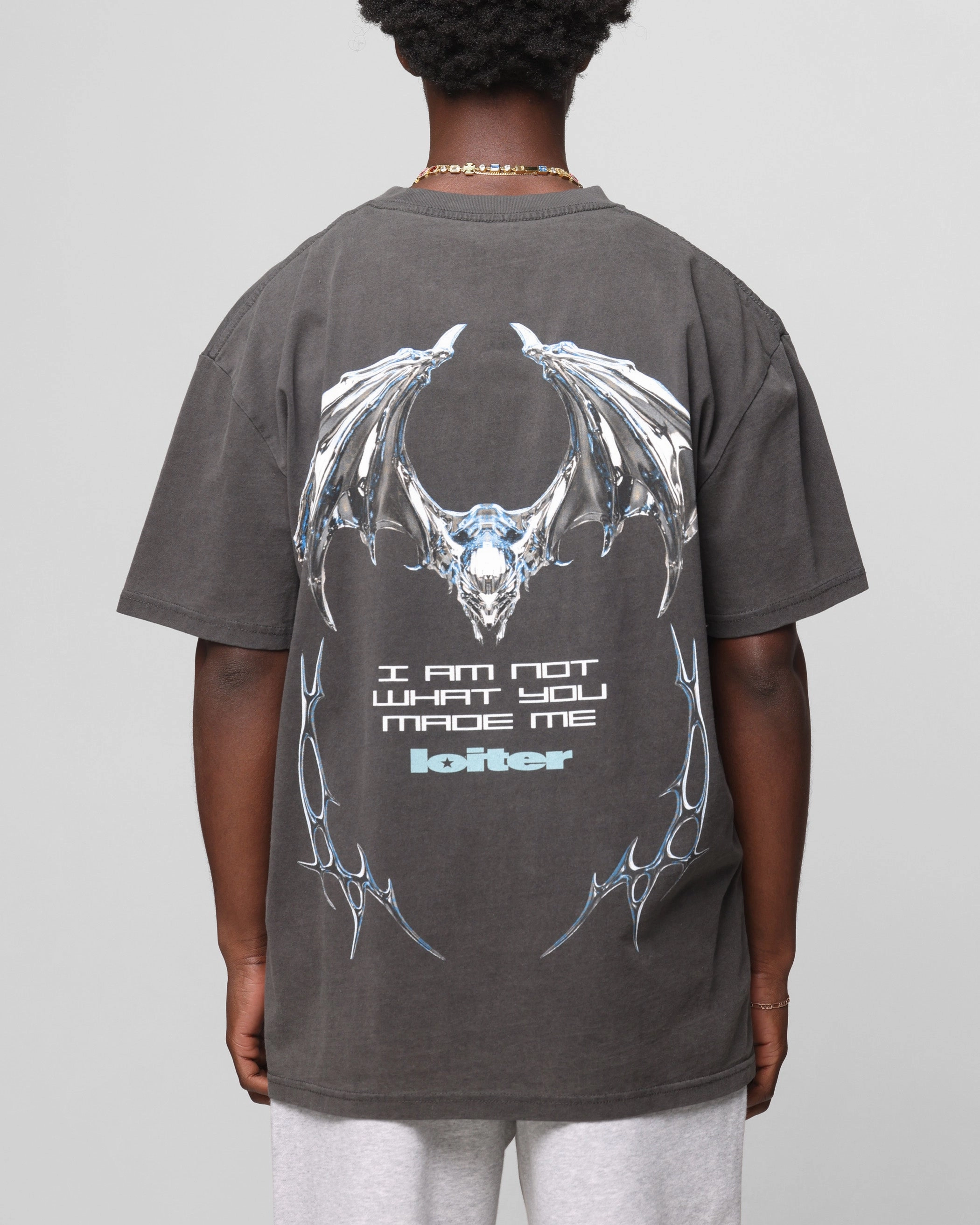 Loiter Chrome Deceiver T-Shirt Black Wash contrast