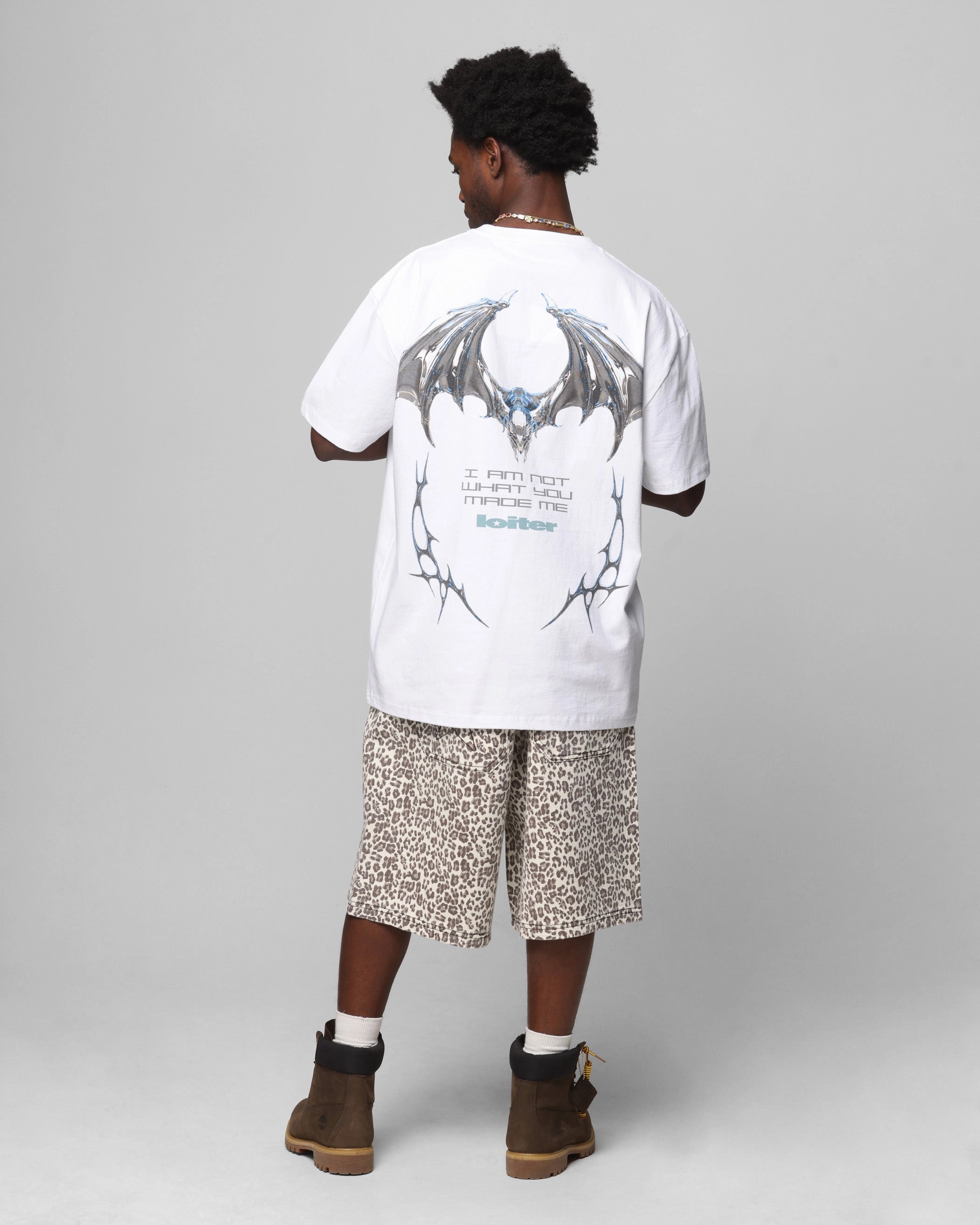 Loiter Chrome Deceiver T-Shirt White Perfect for Layering Reinforced Shoulder