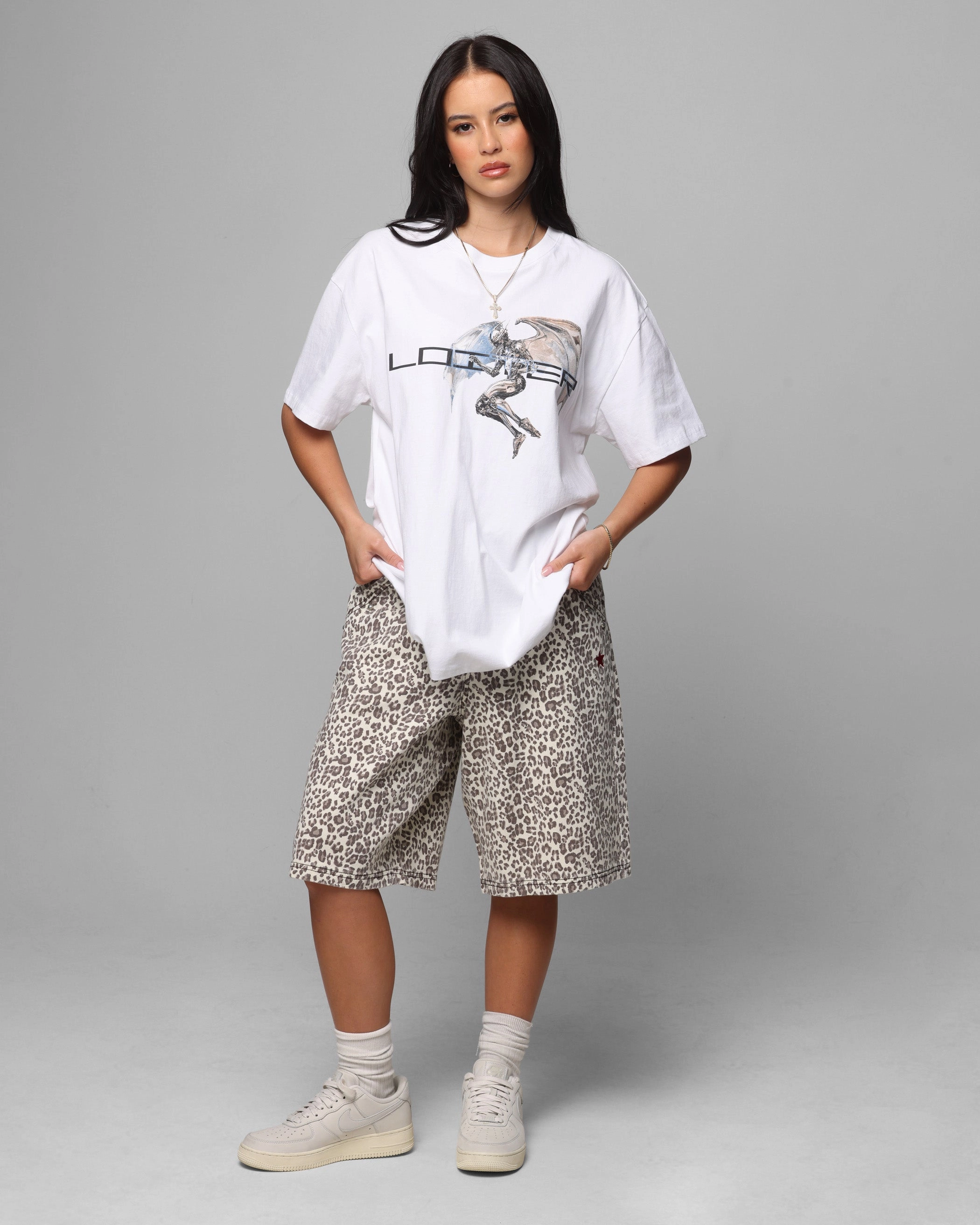 Smart Casual Look Anti Bacterial Treatment Loiter Chrome Deceiver T-Shirt White