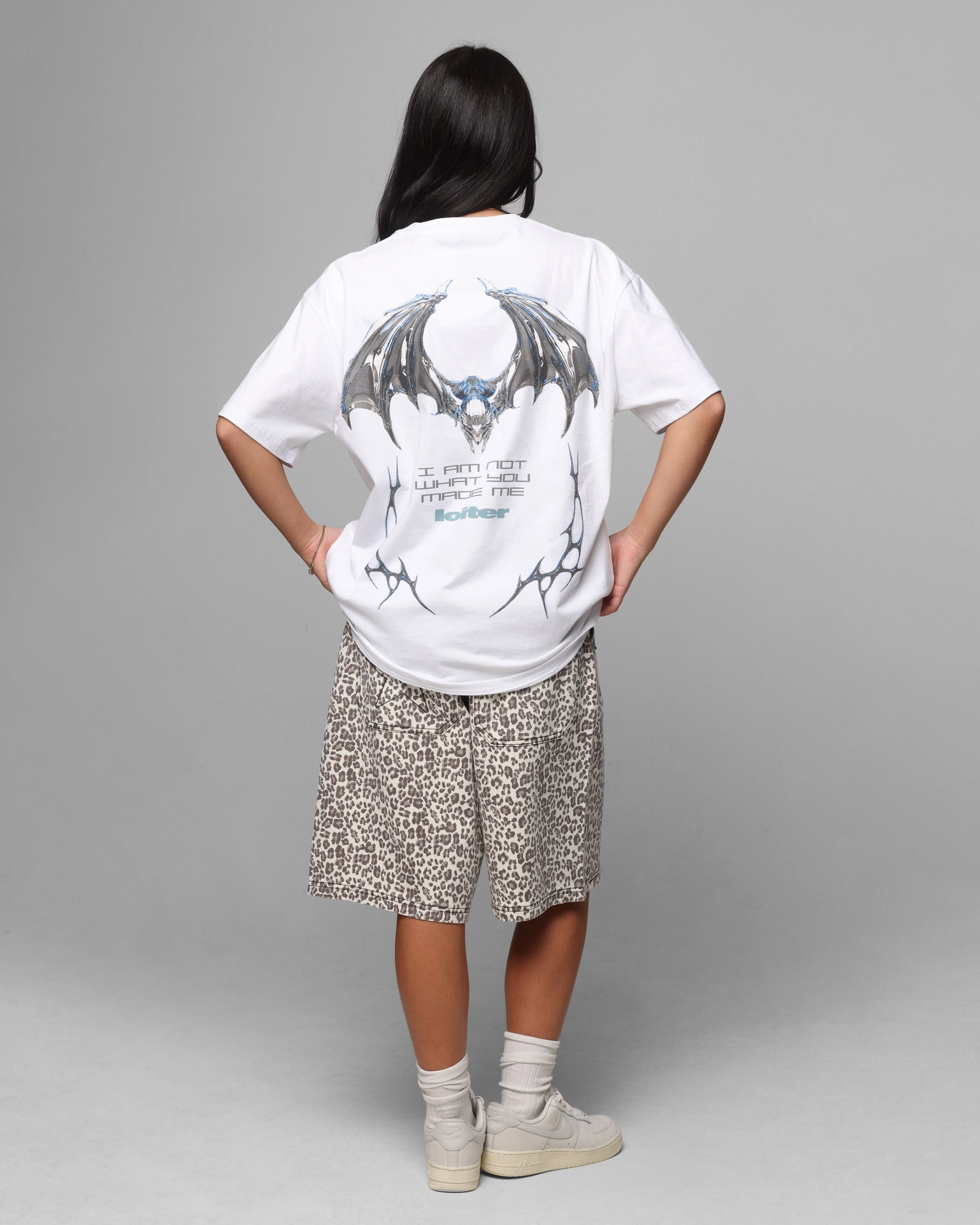 Loiter Chrome Deceiver T-Shirt White No Shrink Fabric