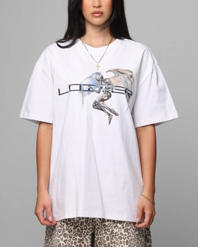 Loiter Chrome Deceiver T-Shirt White Comfy Essentials Wear