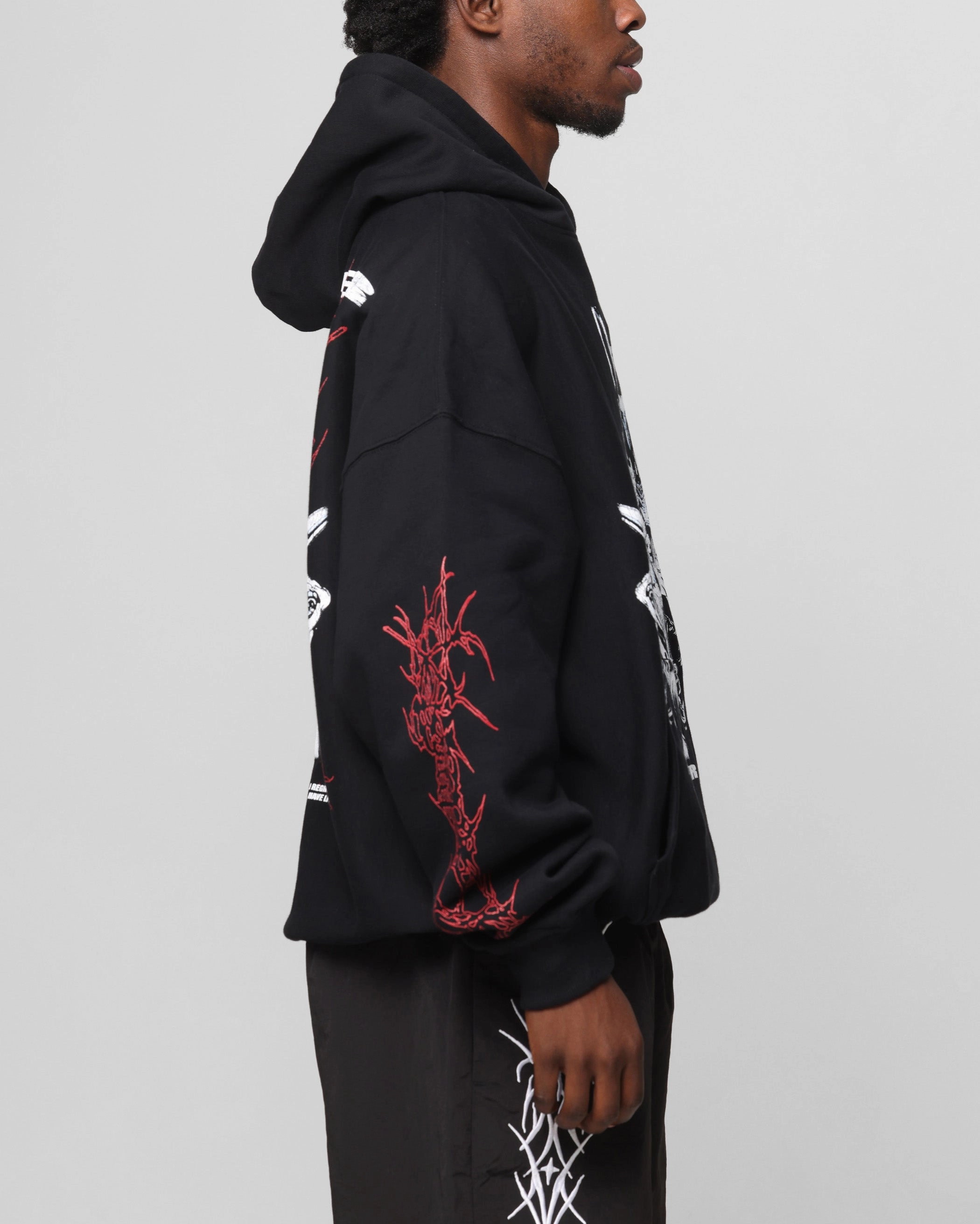 Loiter Chrome Dogs Vintage Hoodie Black MultiPocket Design student