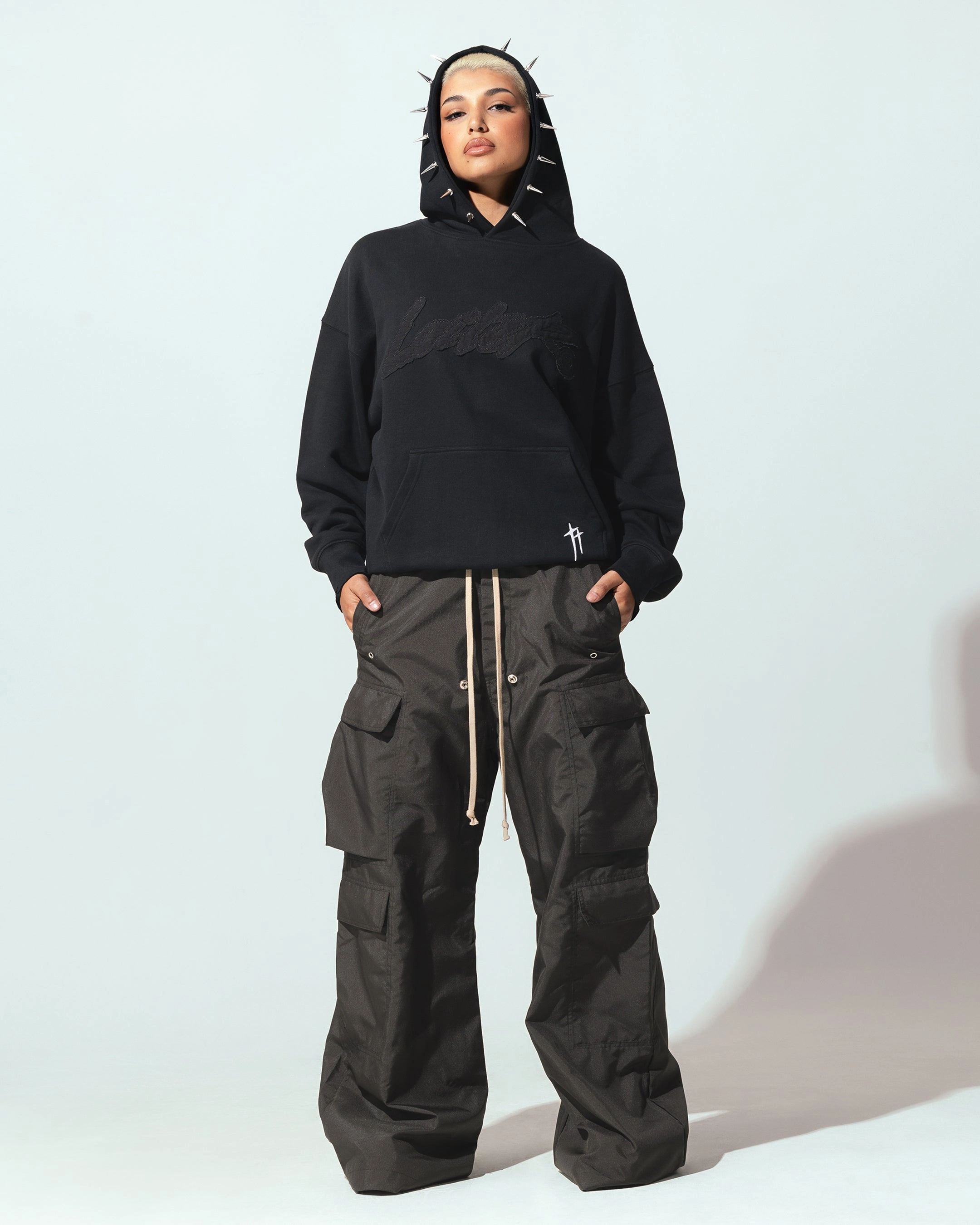 Unique Piece Impact Absorbing Padding Loiter Chrome Faith Hoodie Black