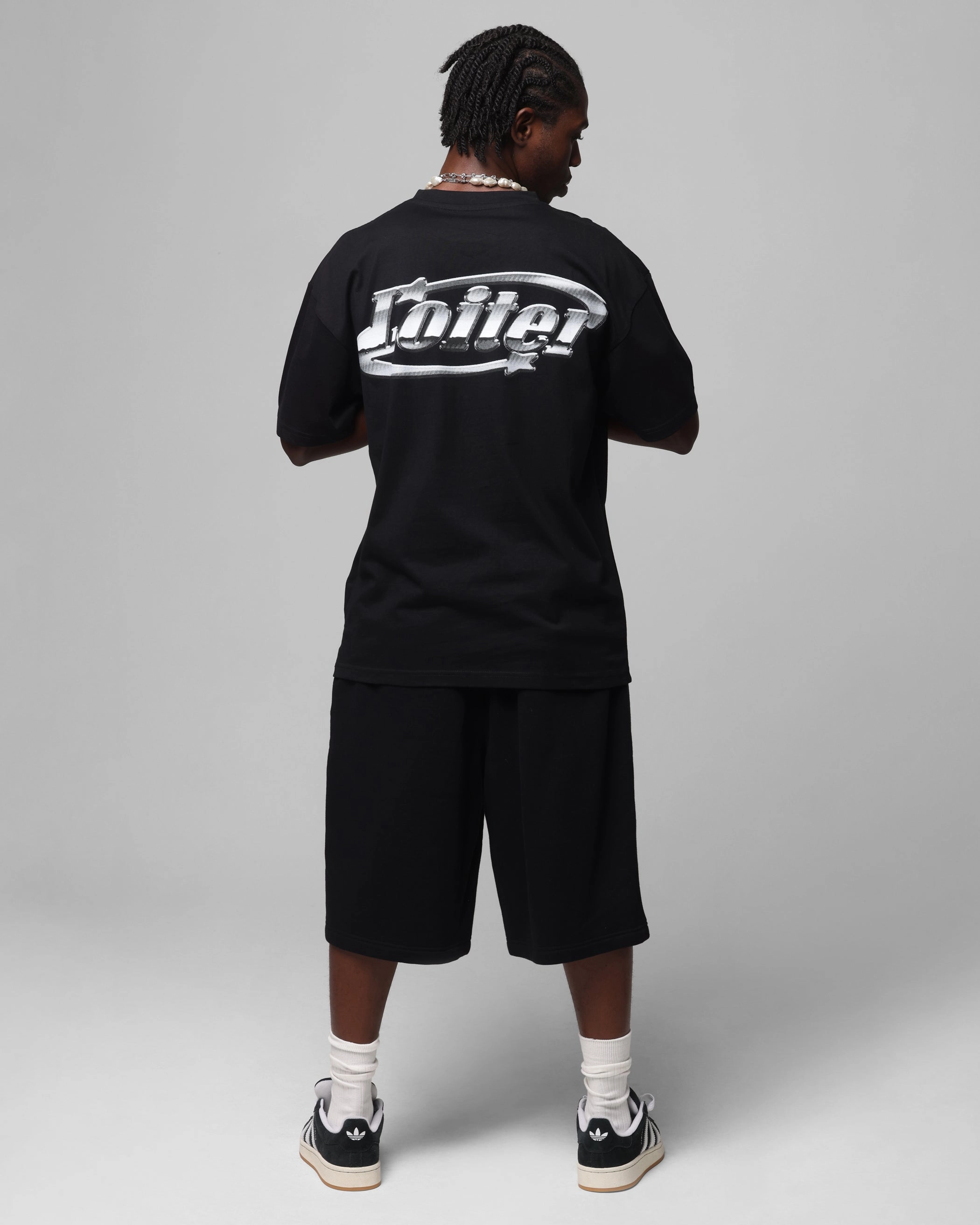 BreathableMeshLining Loiter Chrome Logo T-Shirt Black
