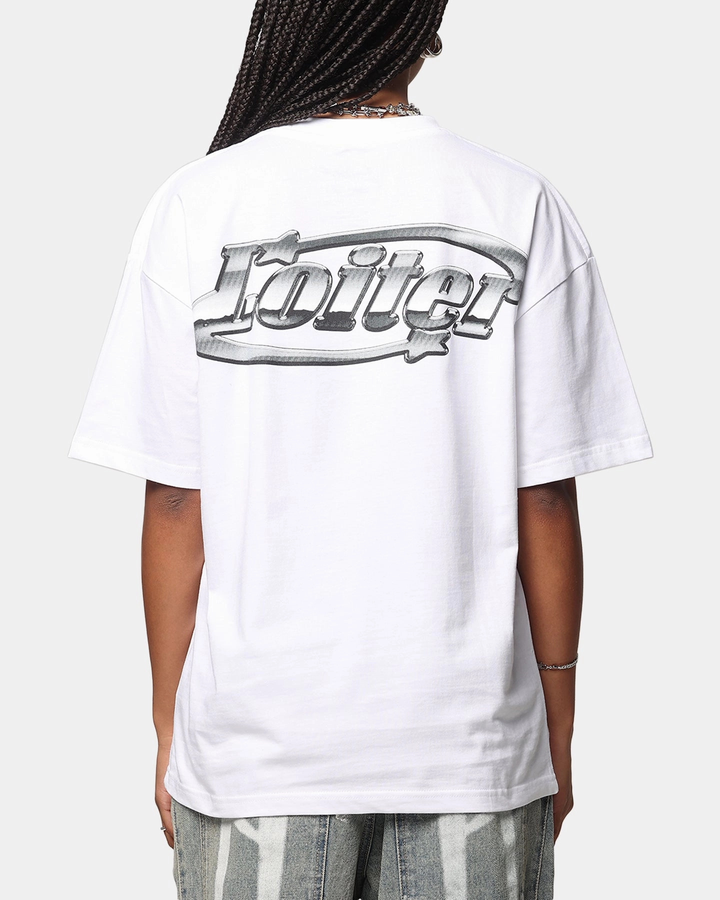 Loiter Chrome Logo T-Shirt White Complementary Colors QuickDryTechnology