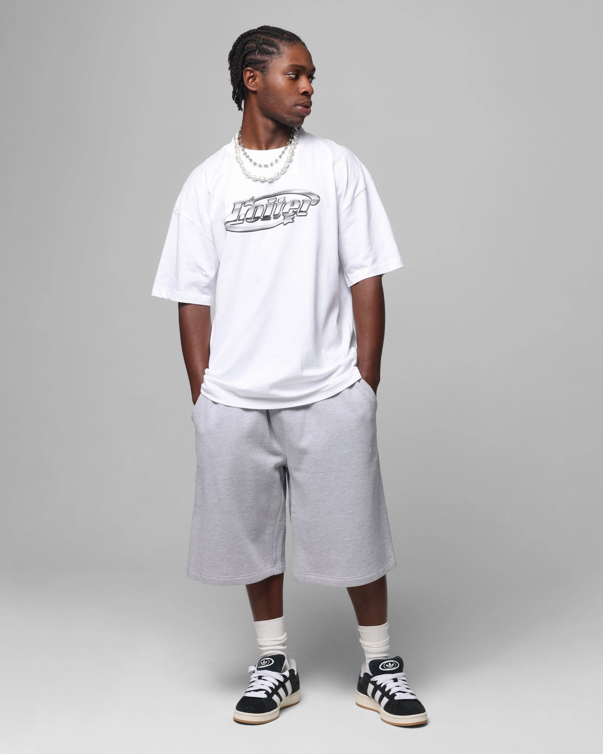 sale season Loiter Chrome Logo T-Shirt White