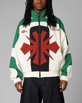 Loiter Club Classic Track Jacket White/Green Long-sleeved Hydrostatic Rating Tested