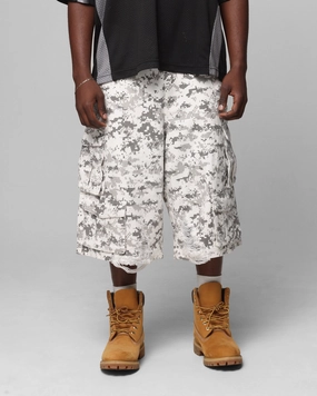 Loiter Collateral Cargo Shorts Digi Snow Camo Quick Release Closure