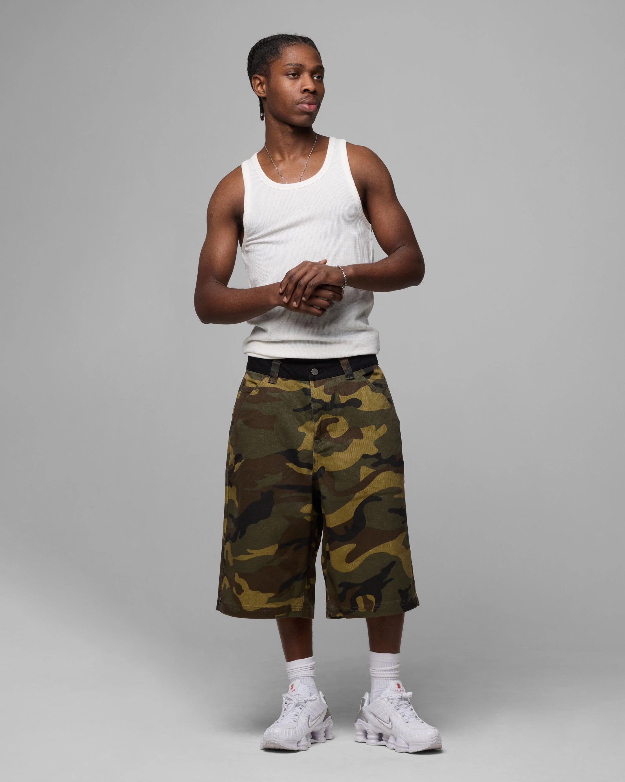 City Look Mood Piece Loiter Collateral Jorts Woodland Camo