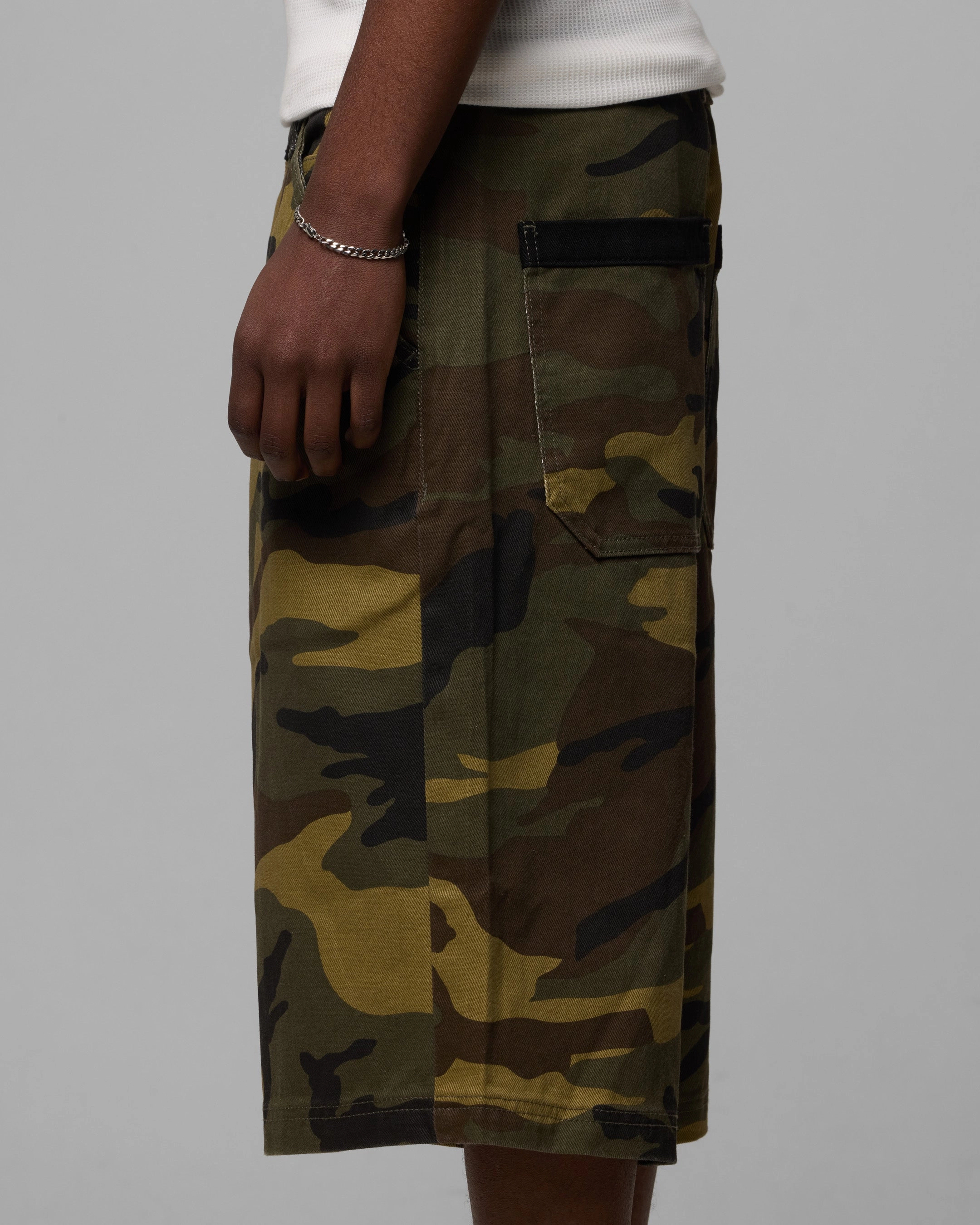 Reinforced Stress Points Anti Static Fabric Loiter Collateral Jorts Woodland Camo