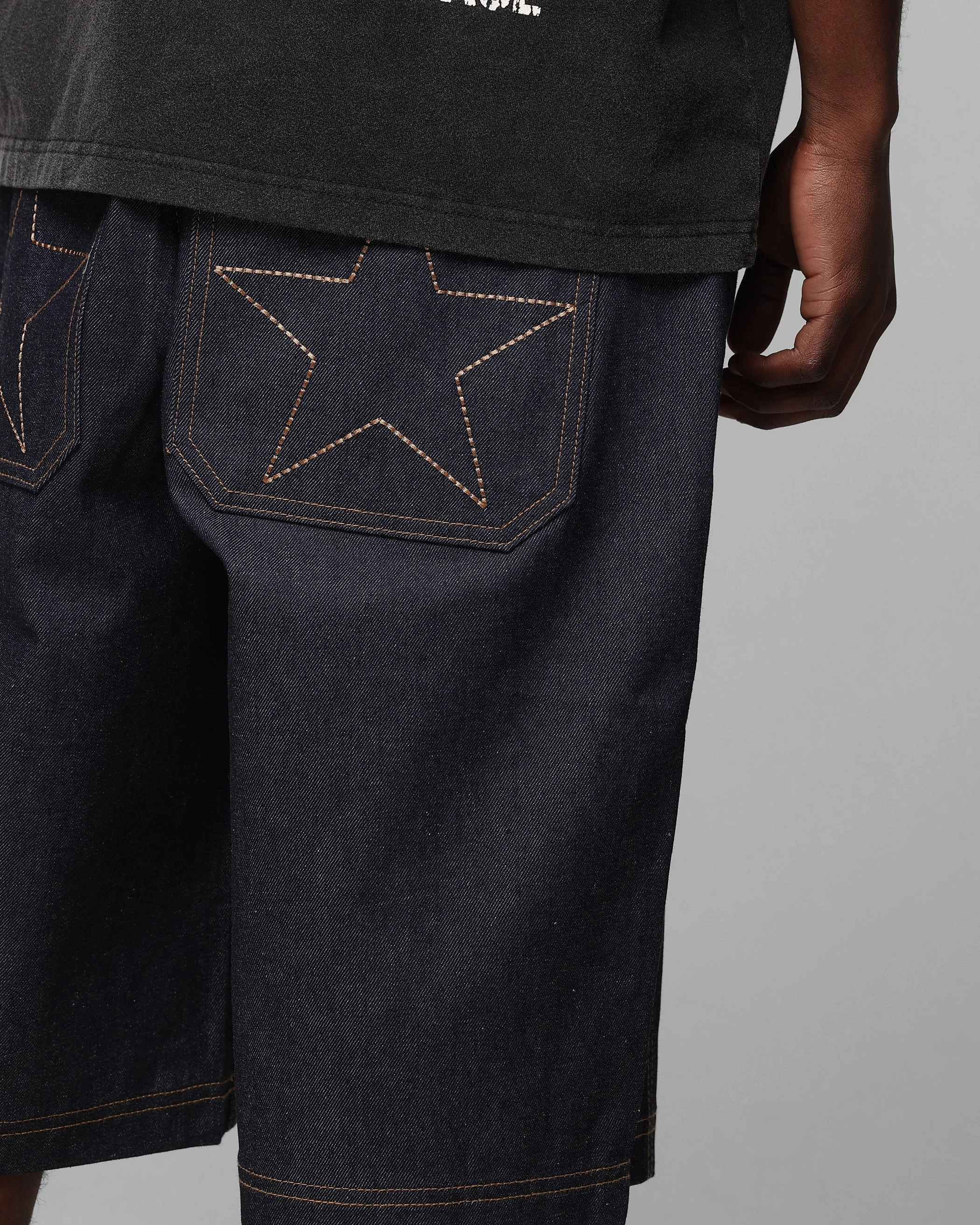 Loiter Collateral Panel Jorts Raw Indigo Wrinkle-Resistant