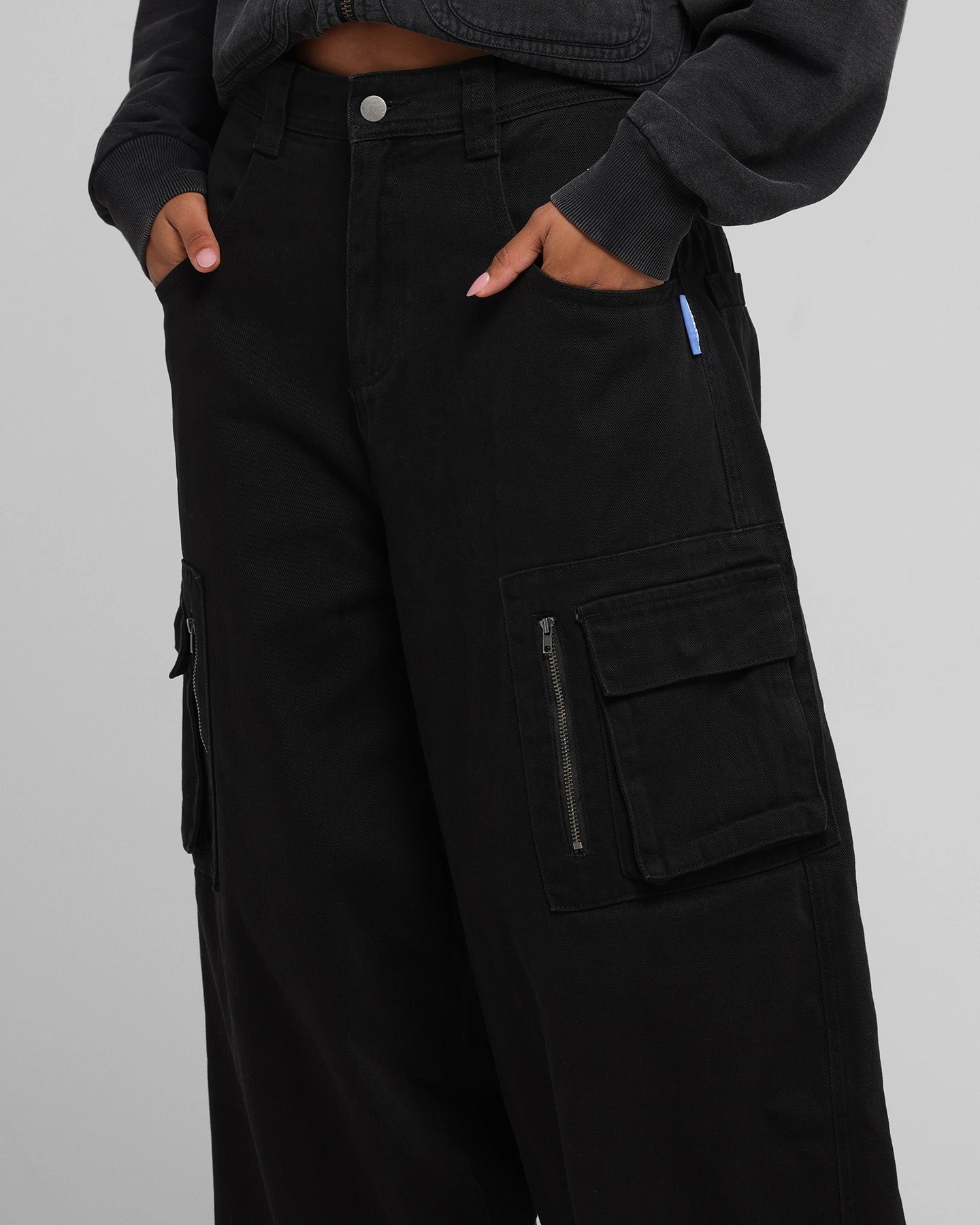 AbrasionResistantFabric Loiter Combat Cargo Pants Washed Black