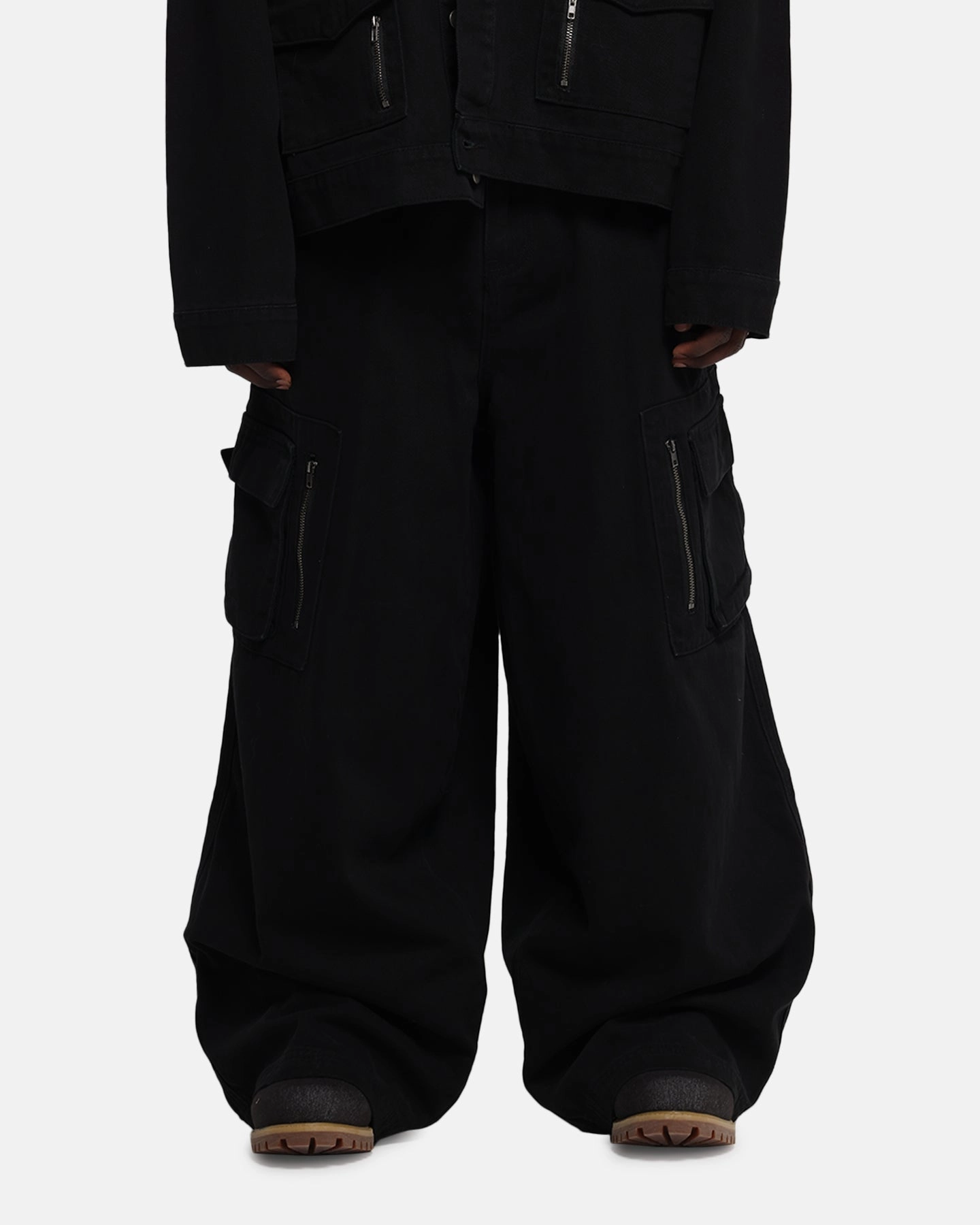 Loiter Combat Cargo Pants Washed Black Seamless Waist Technology