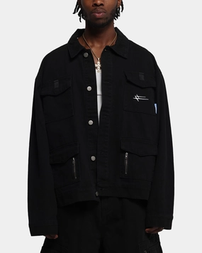 Variable Baffle Sizing Loiter Combat Utility Jacket Washed Black
