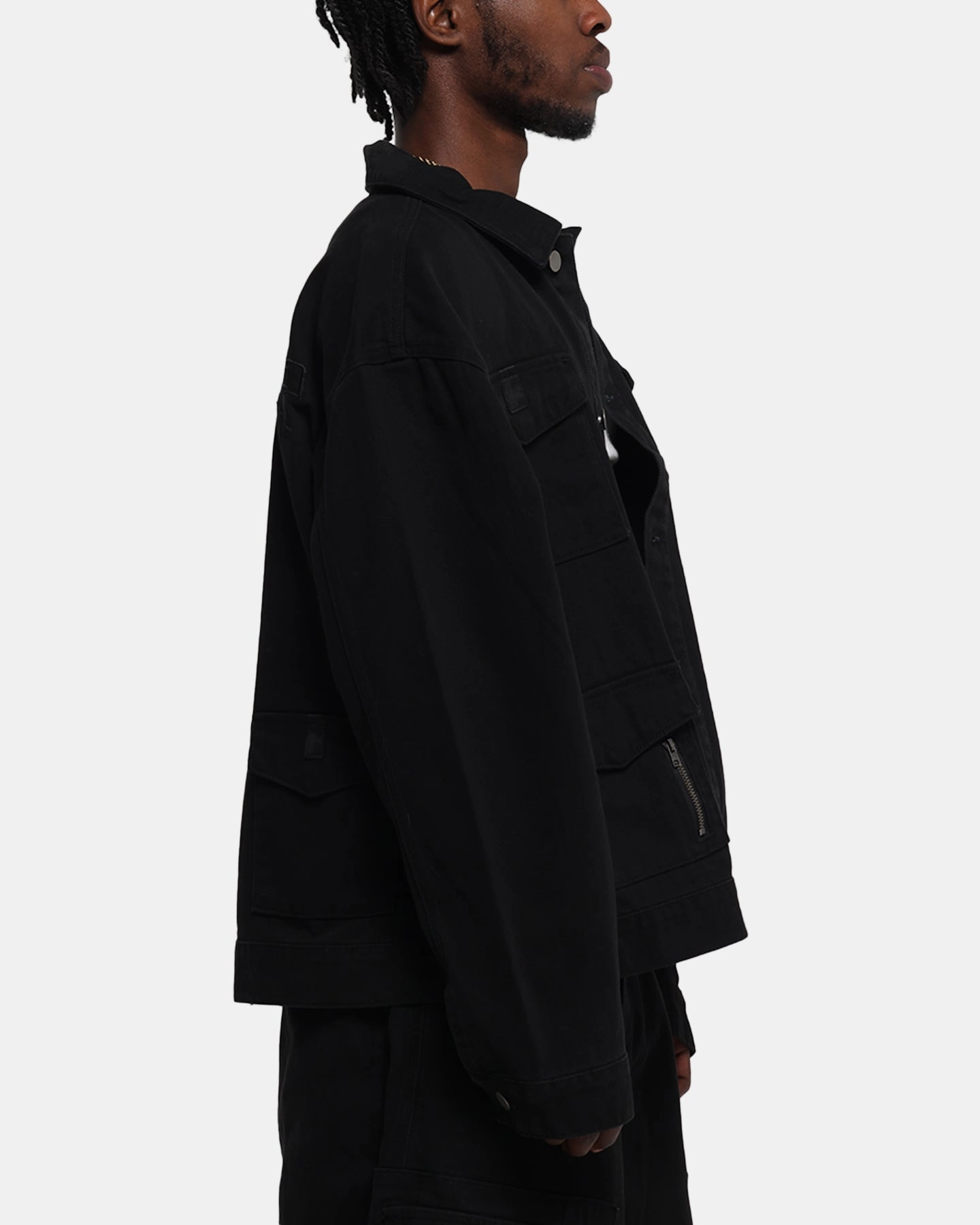 Loiter Combat Utility Jacket Washed Black Indoor Use
