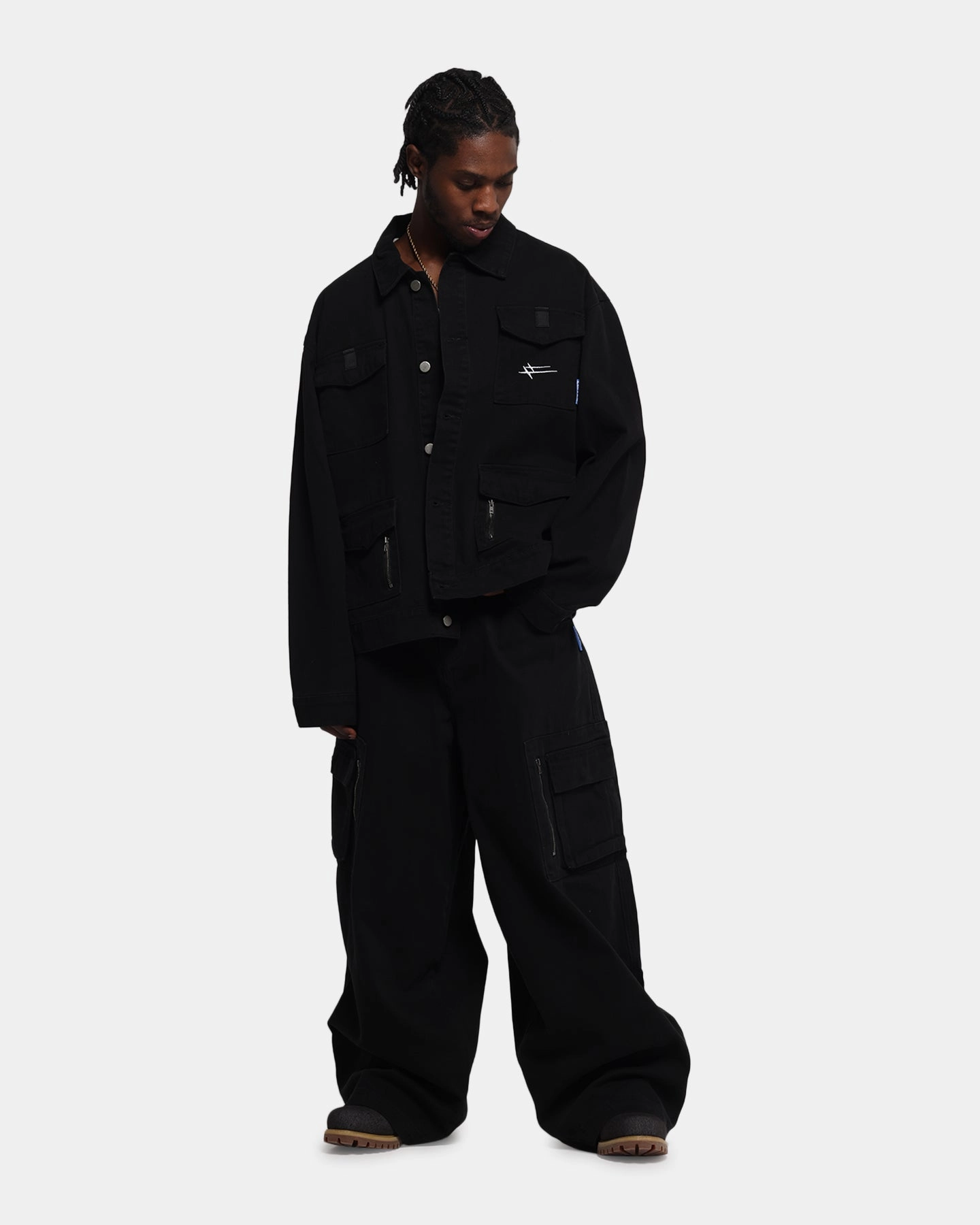 Thermal regulation Taped Zipper Closures Loiter Combat Utility Jacket Washed Black