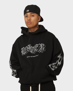 Loiter Cosmic Rhinestone Hoodie Black Touch Non Irritating Lining