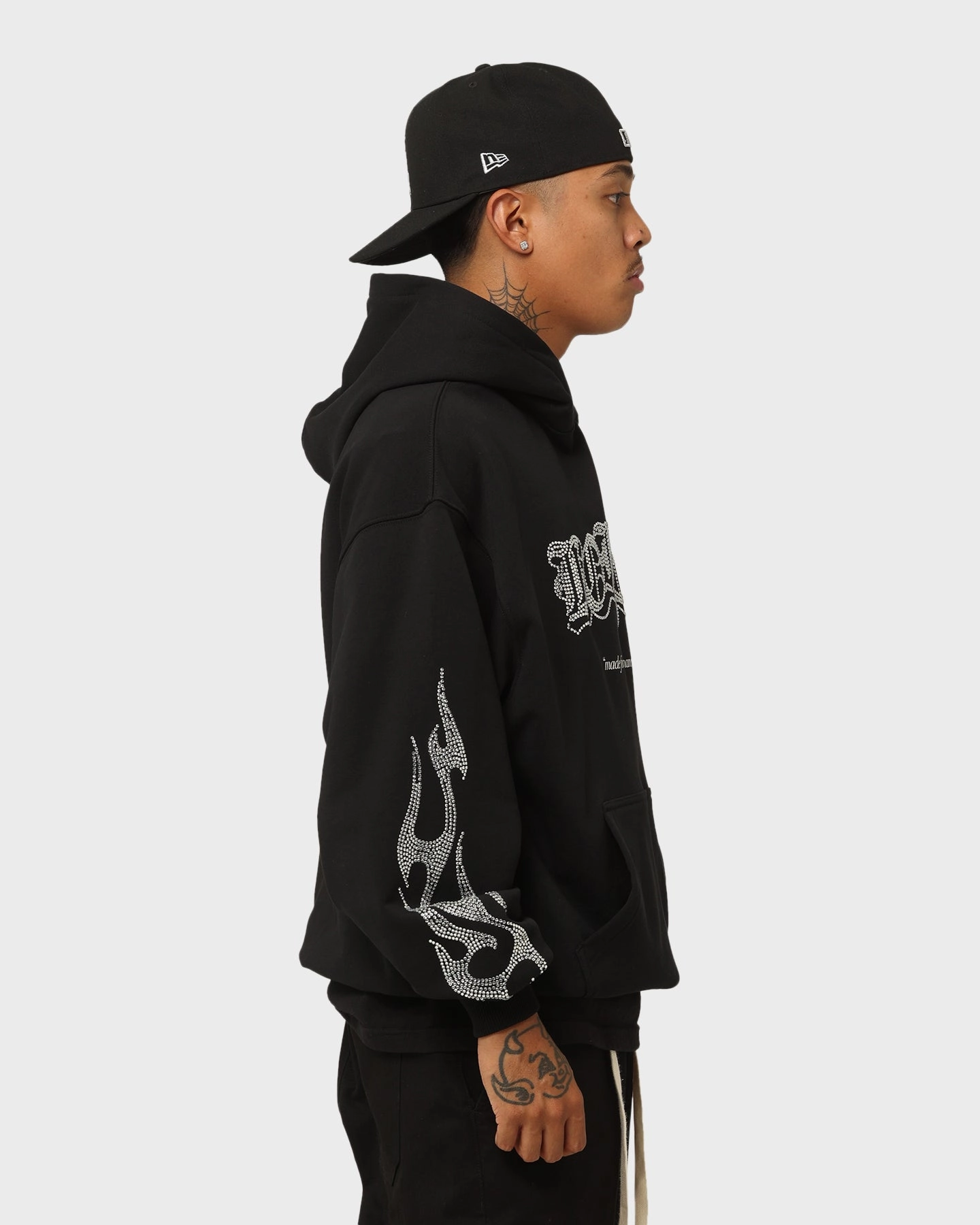 spring season Loiter Cosmic Rhinestone Hoodie Black