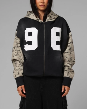 Loiter Cosmos Hoodie Black/Camo Overcome Quilted Stitching