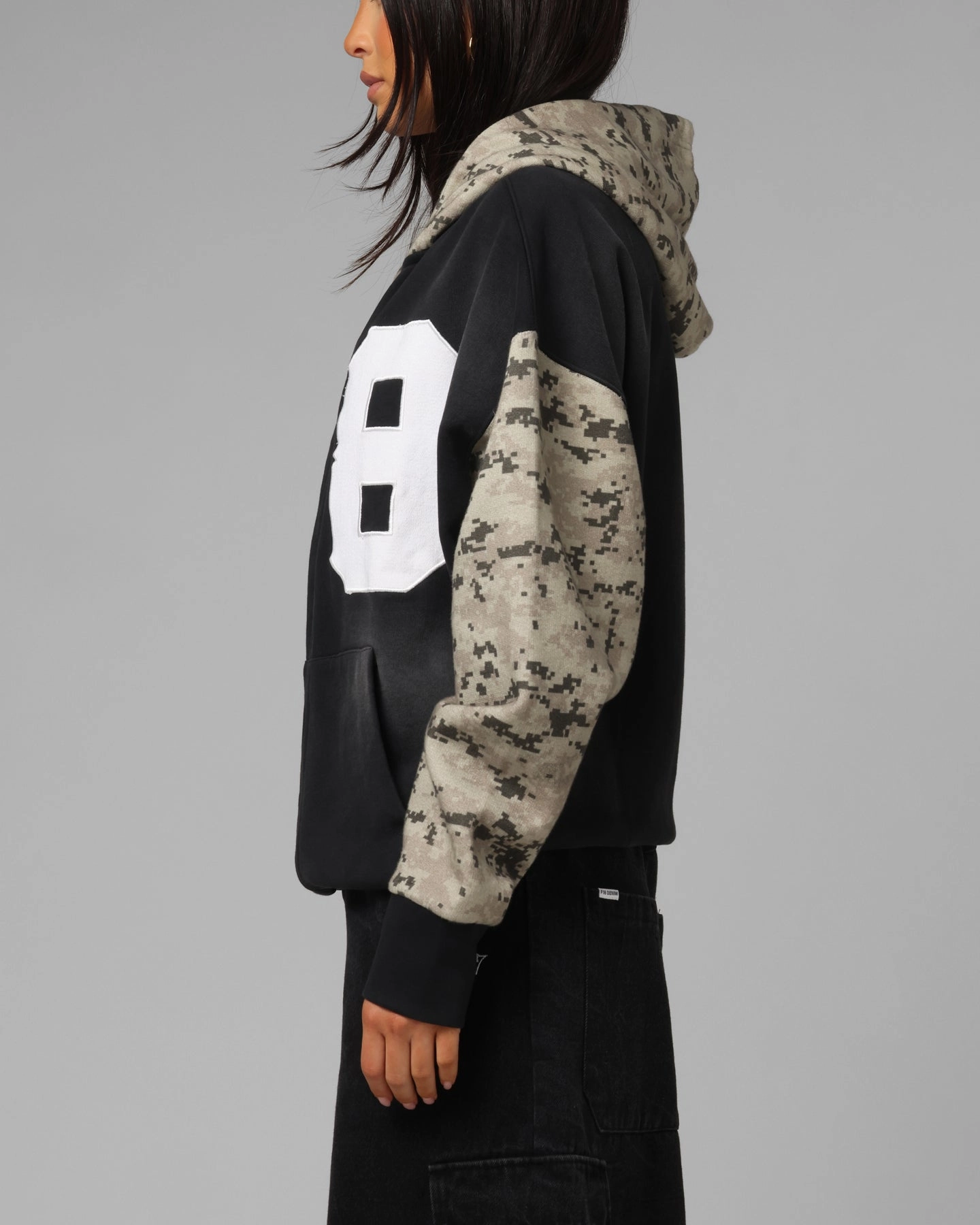 Loiter Cosmos Hoodie Black/Camo suitable for air sports YKK Zipper