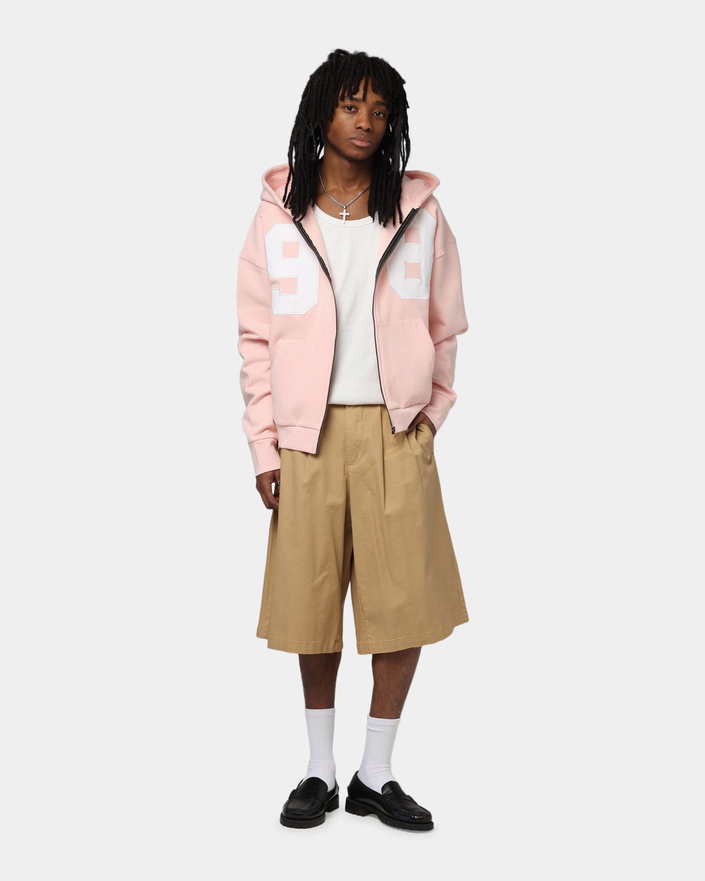 Loiter Cosmos Zip Hoodie Pink Walk Padded collar