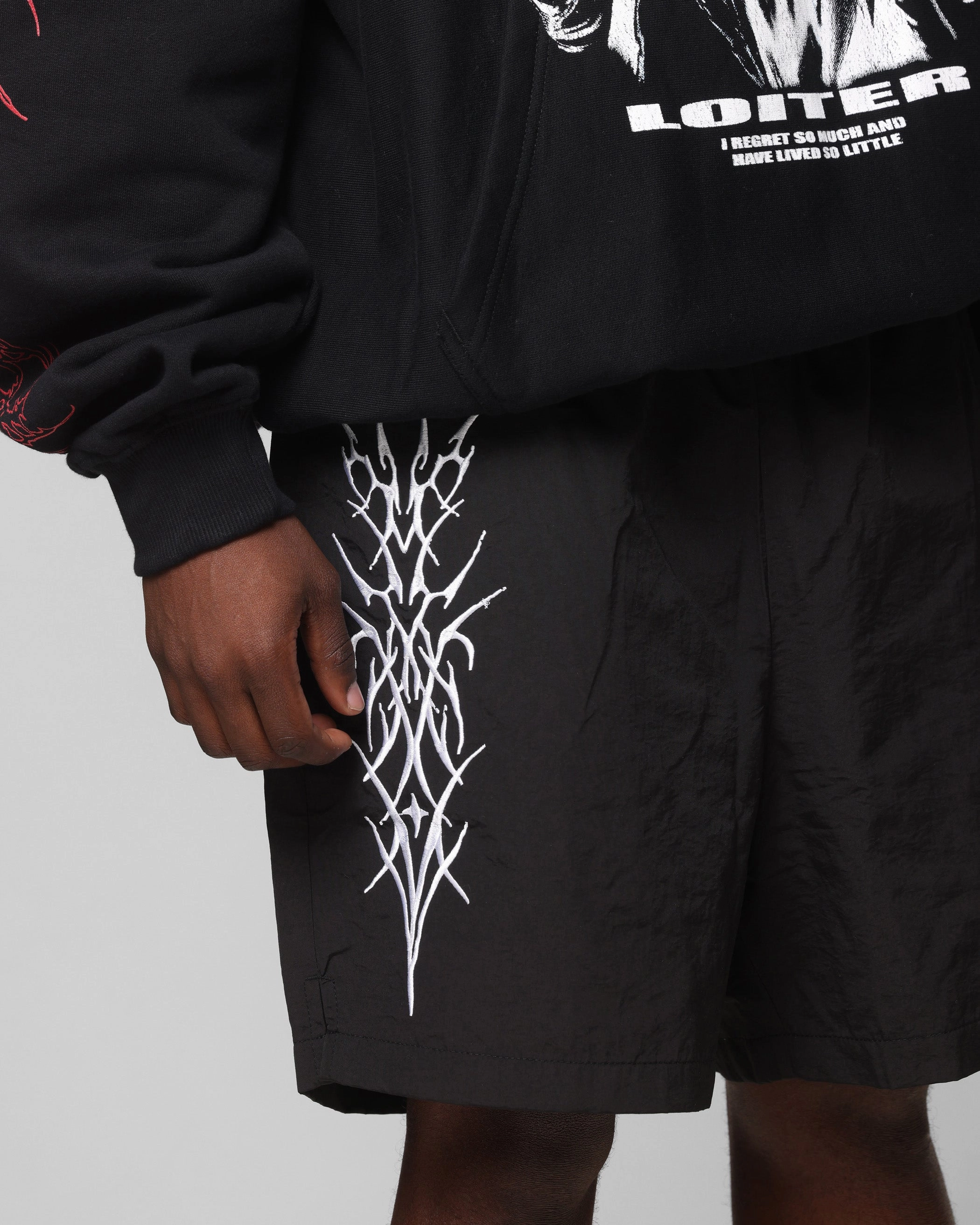 Loiter Cyber Beach Shorts Black Versatile Styling Easy Comfort Fit